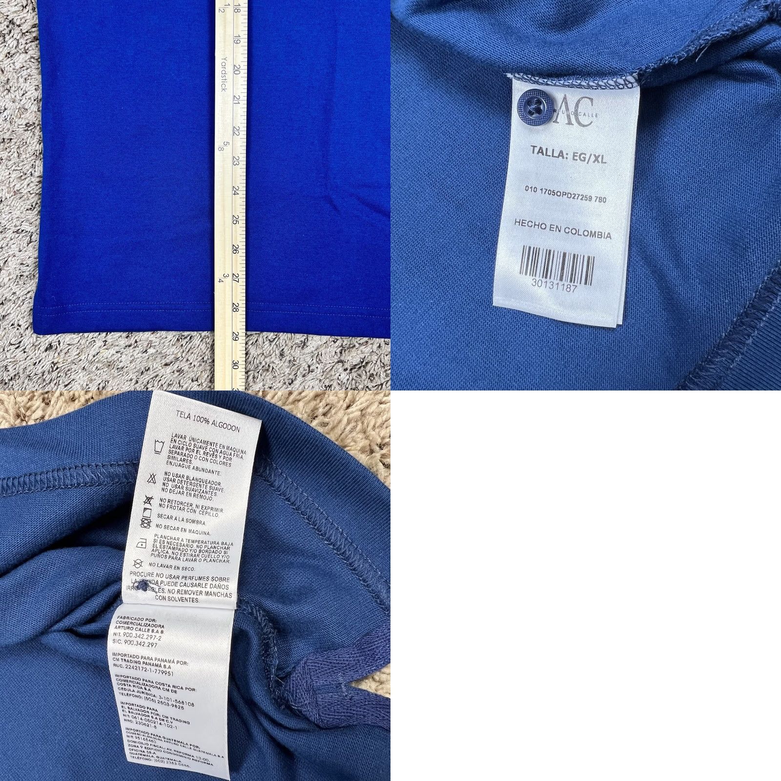 Vintage NWT Arturo Calle Polo Shirt XL Navy Blue White Striped 100% Cotton Men Slim Short Sleeve Collared Button Polo Size US XL / EU 56 / 4 - 8 Thumbnail