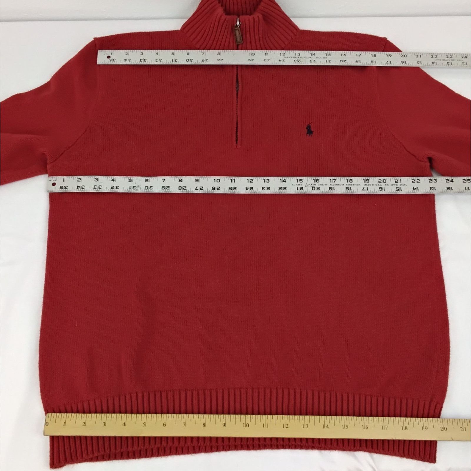 Polo Ralph Lauren Polo Ralph Lauren 1/4 Zip Sweater Men's XL Red Vintage Size US XL / EU 56 / 4 - 7 Thumbnail