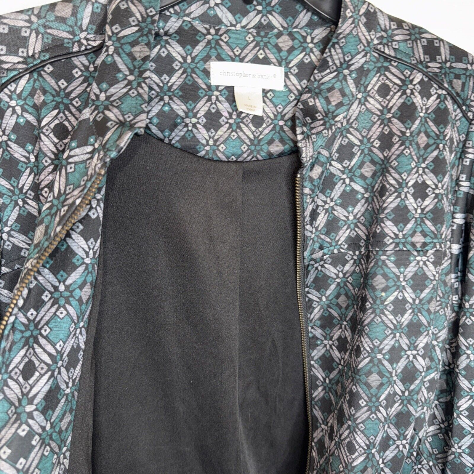 & Other Stories Christopher & Banks Women’s Track Jacket Black Green Size L / US 10 / IT 46 - 8 Thumbnail
