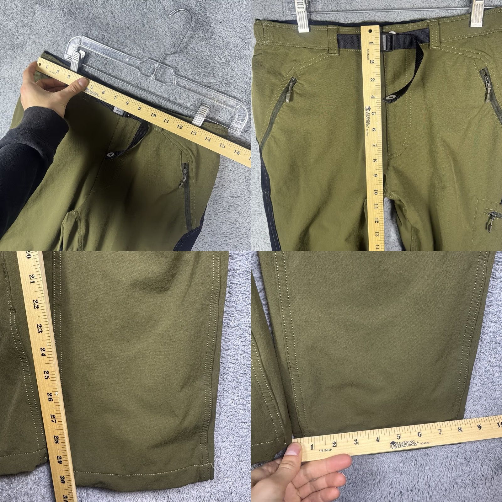Marmot Marmot Pants Mens L 30x30 Softshell Tech Cargo Belted Olive Highland Performance Size US 33 - 9 Thumbnail
