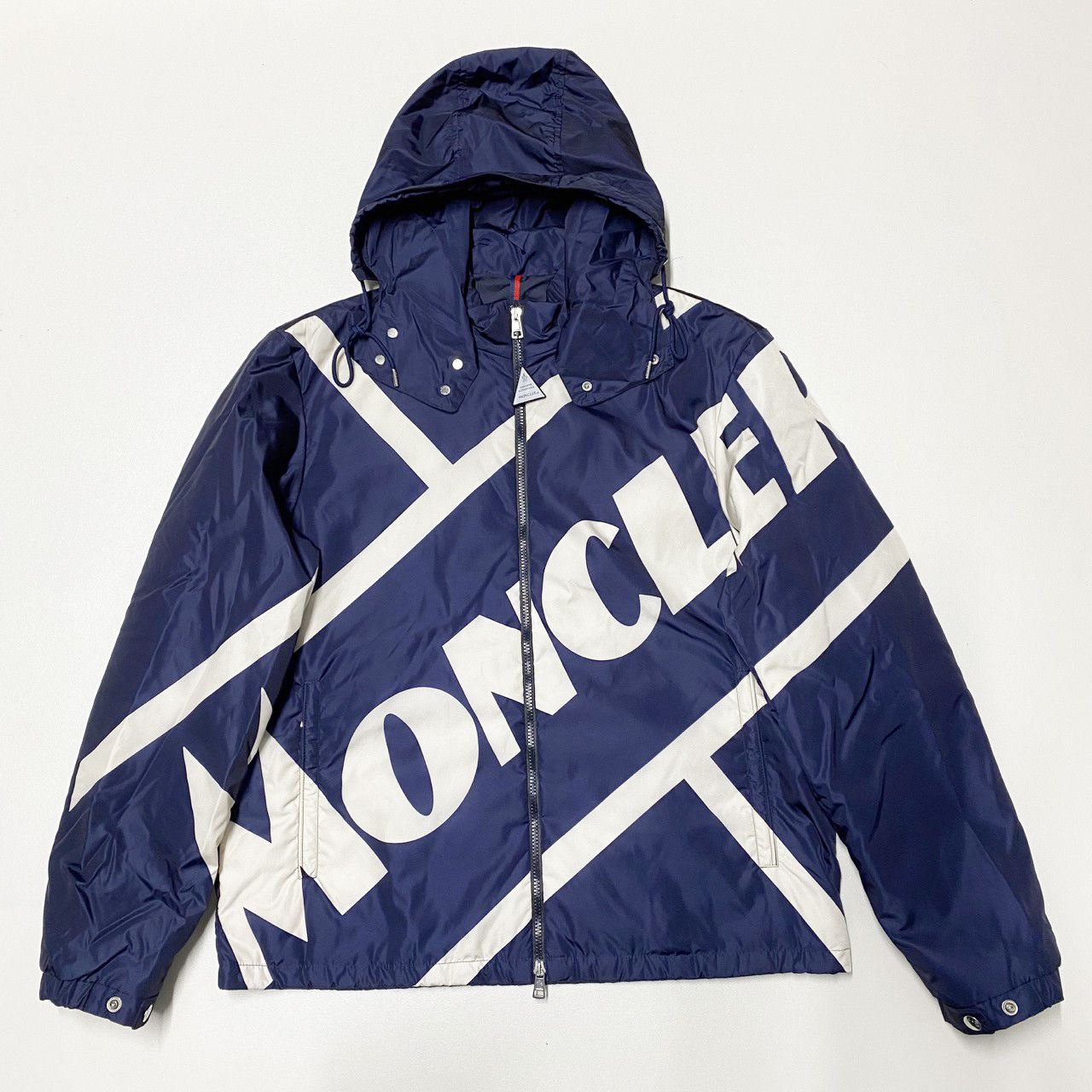 Image of Moncler Bert Down Jacket XL 2Xl Blue Windbreaker Light, Men's