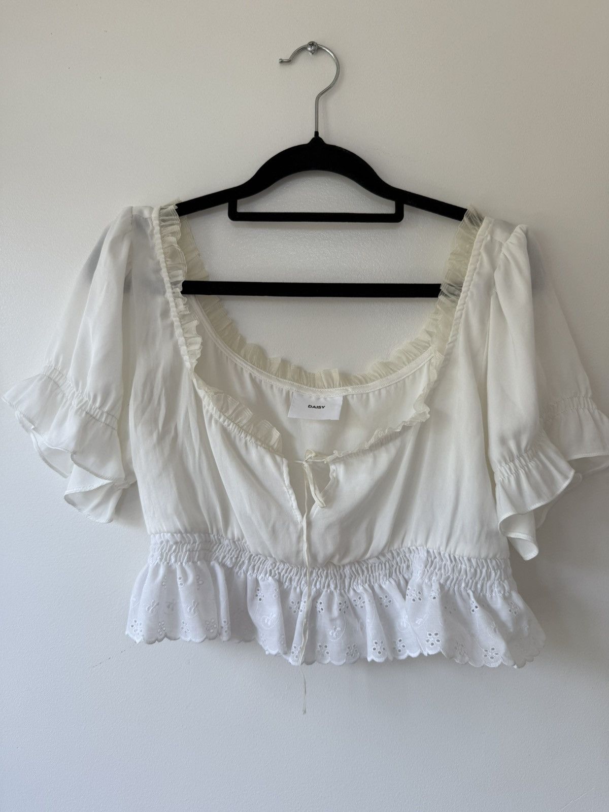 Other Daisy TV White Crop Blouse Size M / US 6-8 / IT 42-44 - 2 Thumbnail