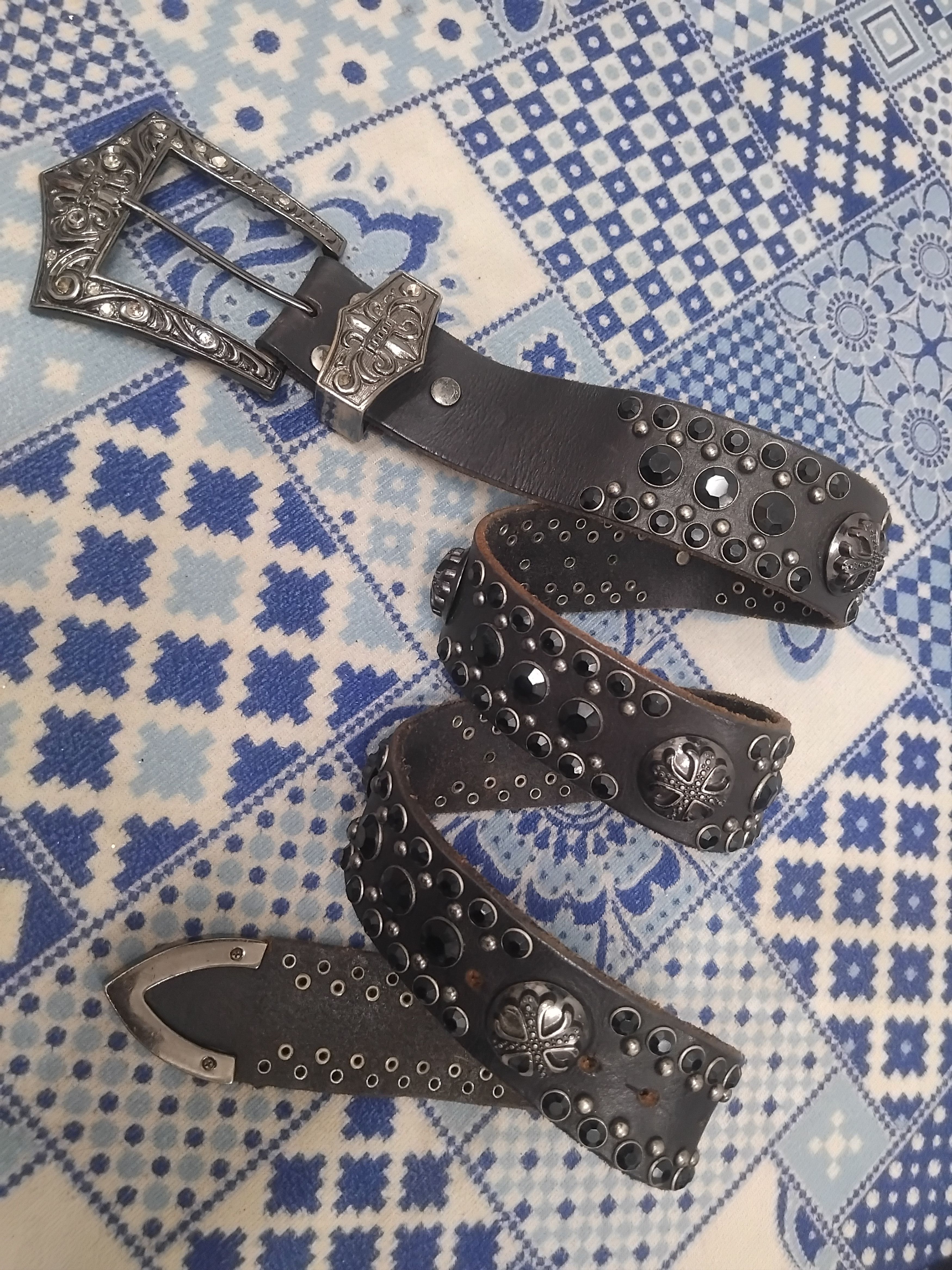 Isamu Katayama Backlash 💥Diablo punk rock leather solid brass belt Size ONE SIZE - 10 Thumbnail