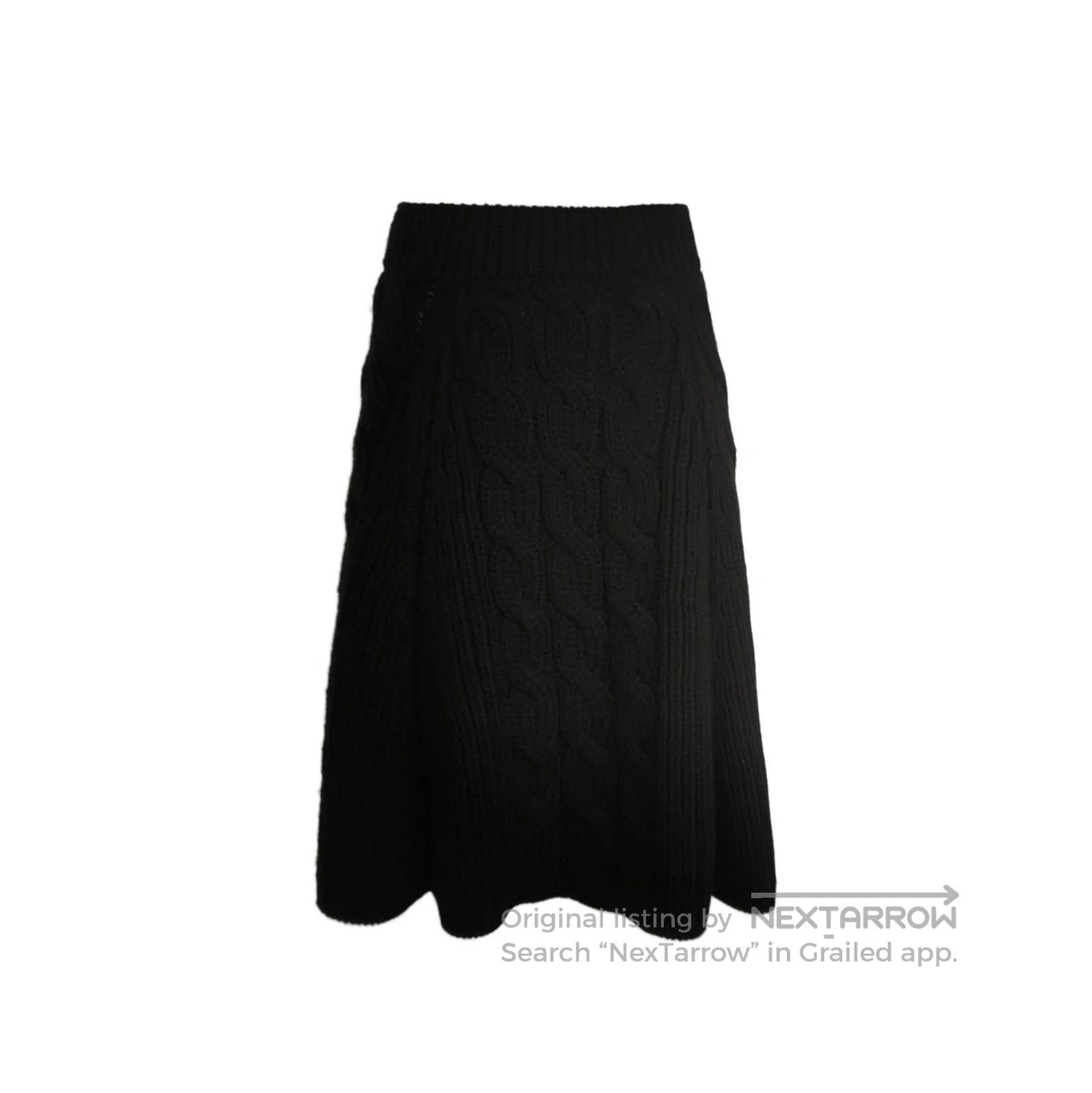 Prada Prada Black Wool Cable Knit Midi Skirt . Size 39" - 1 Thumbnail
