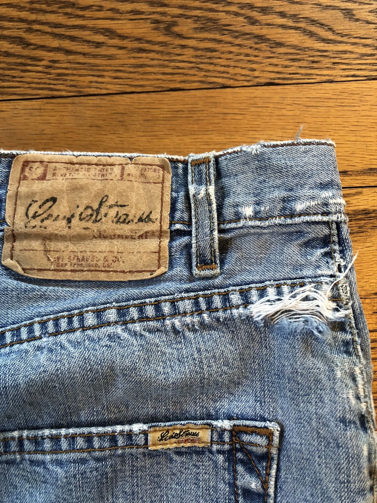 Levi's × Vintage Rare Thrashed Vintage Levi denims Size US 36 / EU 52 - 2 Thumbnail