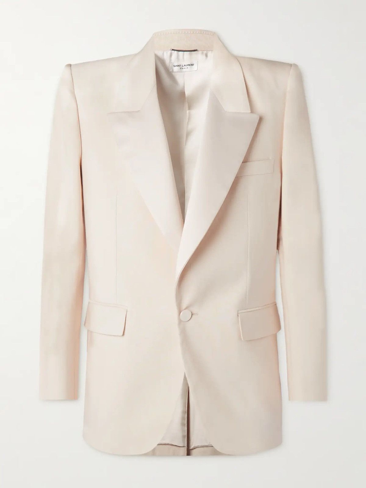 Saint Laurent Paris 🔥$4.2K VALUE🔥Slim-Fit Satin-Trimmed Silk-Twill Tuxedo Jacket Size 46L - 1 Thumbnail