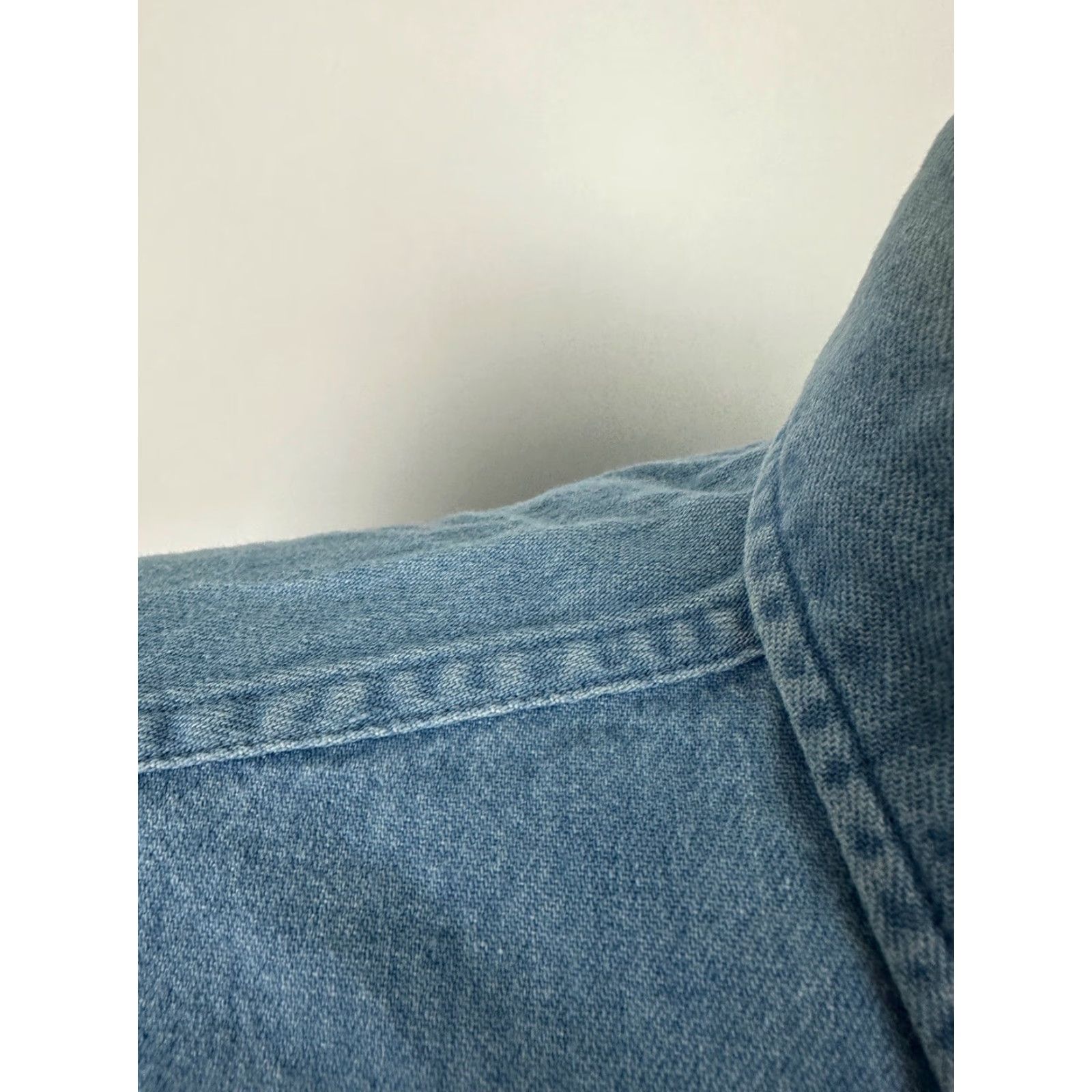 Denime VINTAGE Vantage Denim Shirt Men Small Button-Down Solid Blue 90s Casual Jeans Workwear USA Made Size US S / EU 44-46 / 1 - 6 Thumbnail