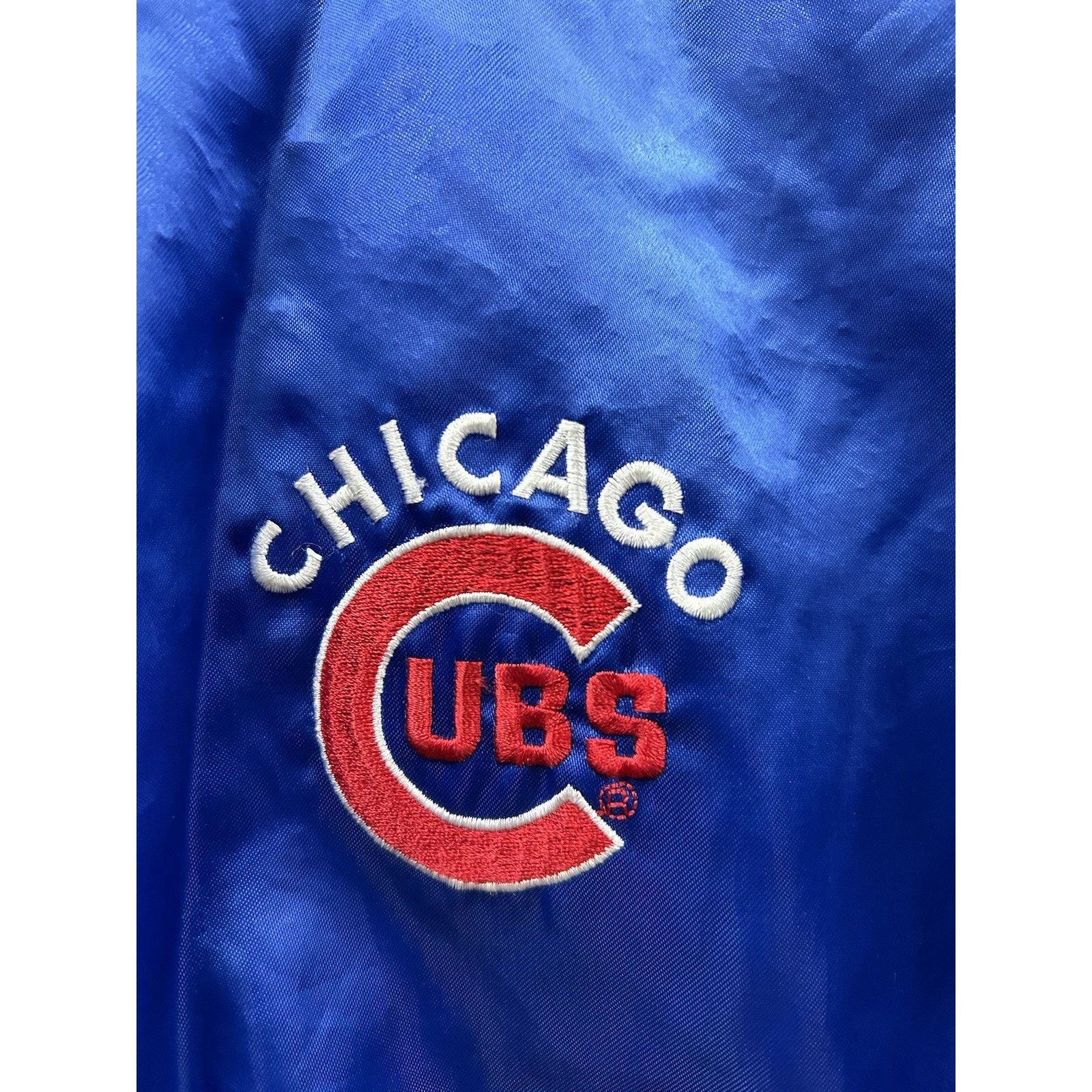 VTG 80s Chicago Cubs XL Swingster Satin Bomber Jacket USA