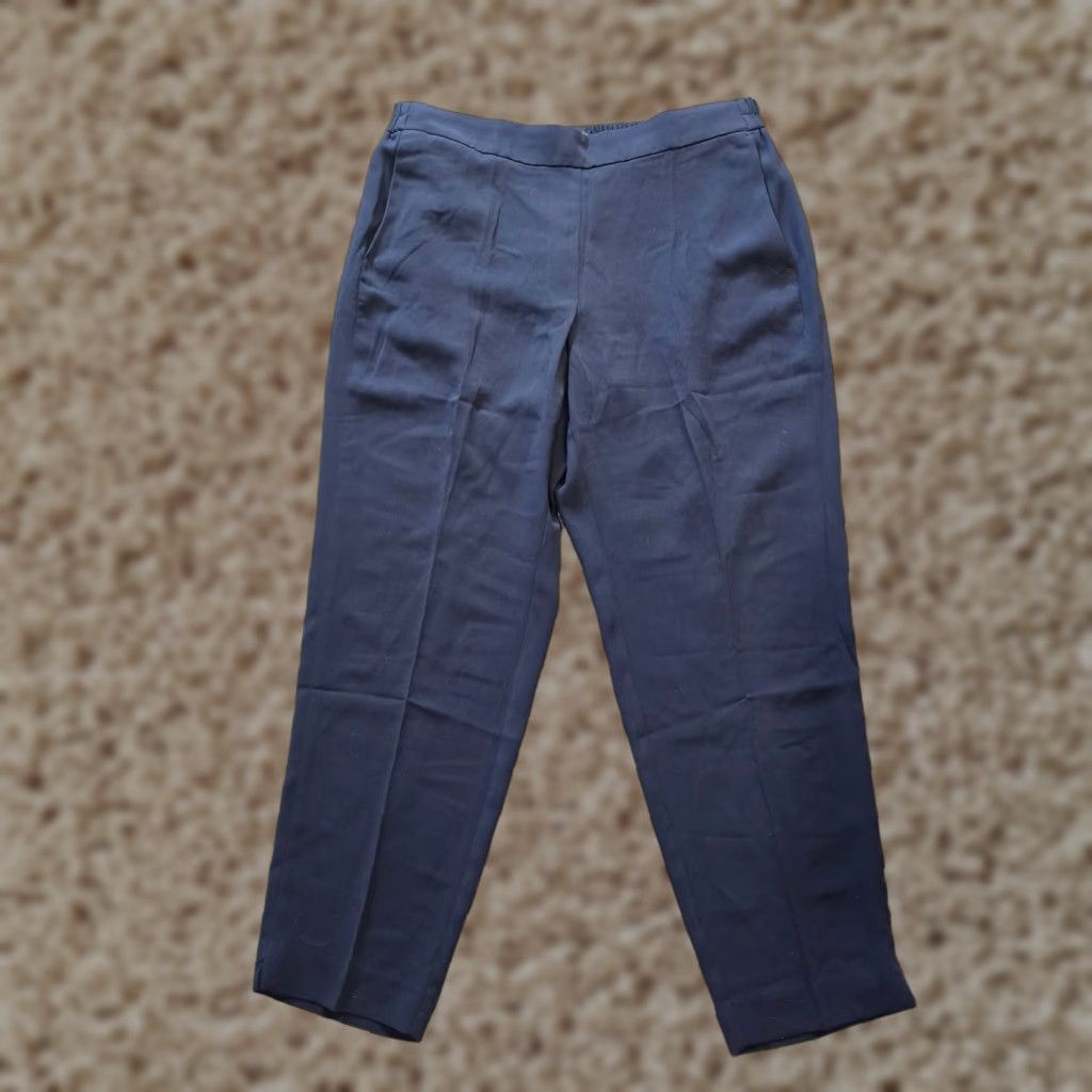 J.Crew J.CREW Pants Womens Size 12 Blue Relaxed Taper Pull On Career Minimal Capsule Dress Pants Size 34" / US 12 / IT 48 - 1 Thumbnail