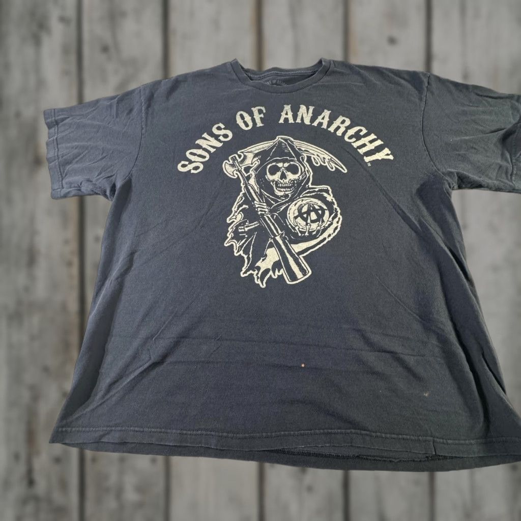 Vintage VINTAGE Sons of Anarchy T-Shirt Men 2XL Black Graphic Crewneck FX TV Show Biker Skull Reaper Size US XXL / EU 58 / 5 - 1 Thumbnail