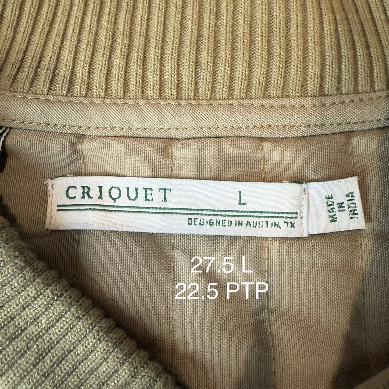 Criquet Criquet Quilted Bomber Jacket L Khaki Green Button Outerwear Size US L / EU 52-54 / 3 - 9 Thumbnail