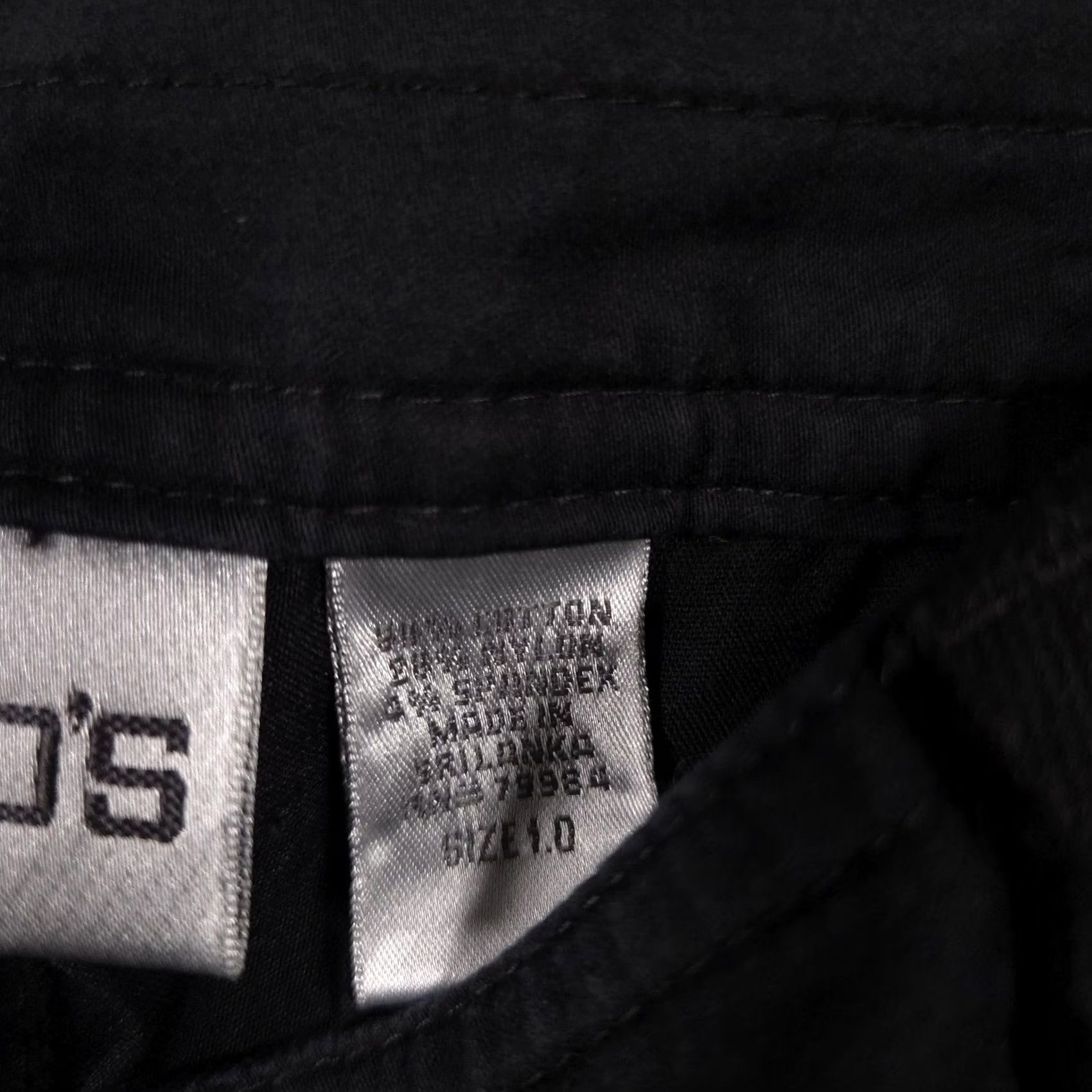 Vintage Chico's Pants Womens 1 Black Capri Cropped Utility Stretch Cotton Pockets Casual Size 25" / US 0 / IT 36 - 5 Thumbnail