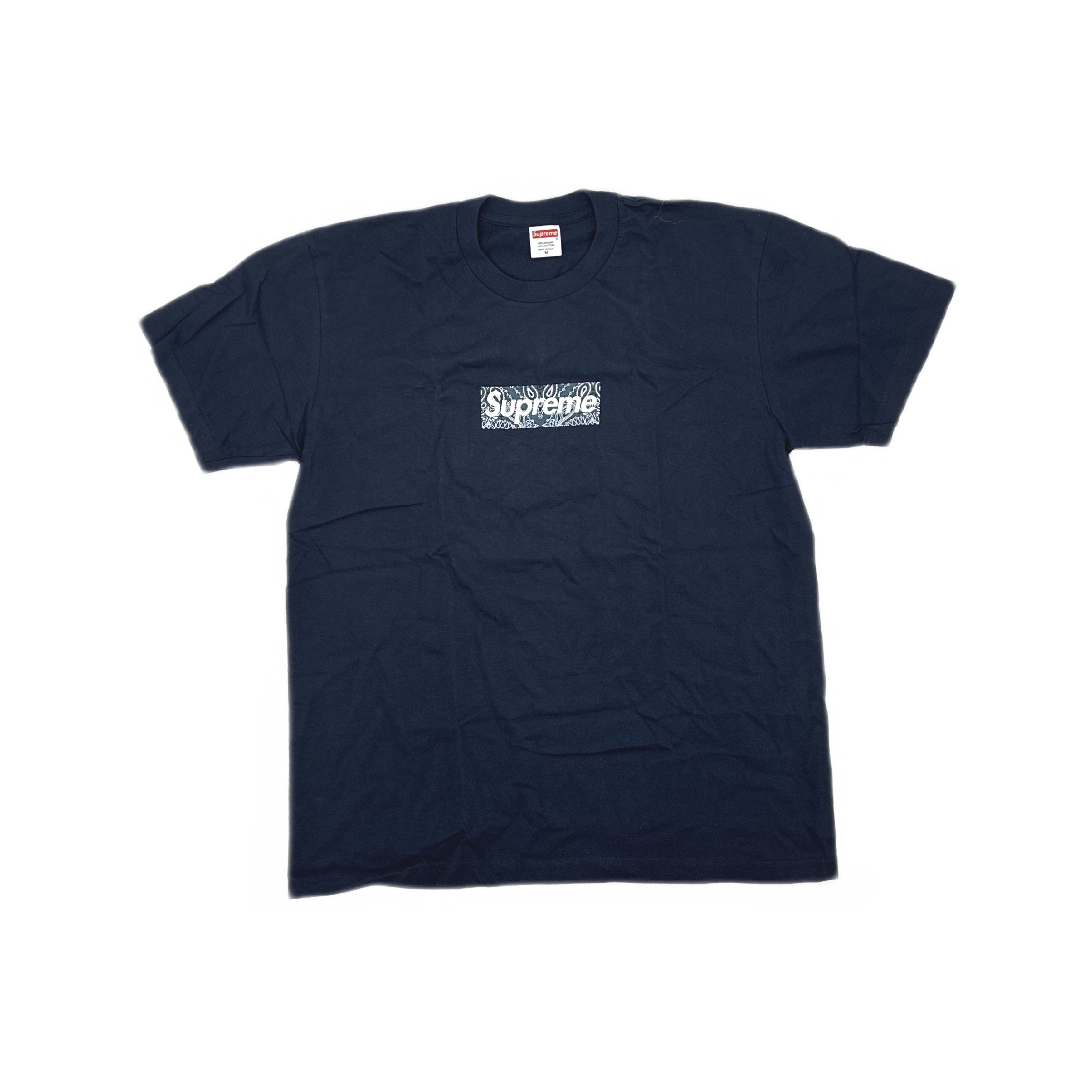 Supreme Supreme Light Blue On Navy Box Logo Tee | Grailed