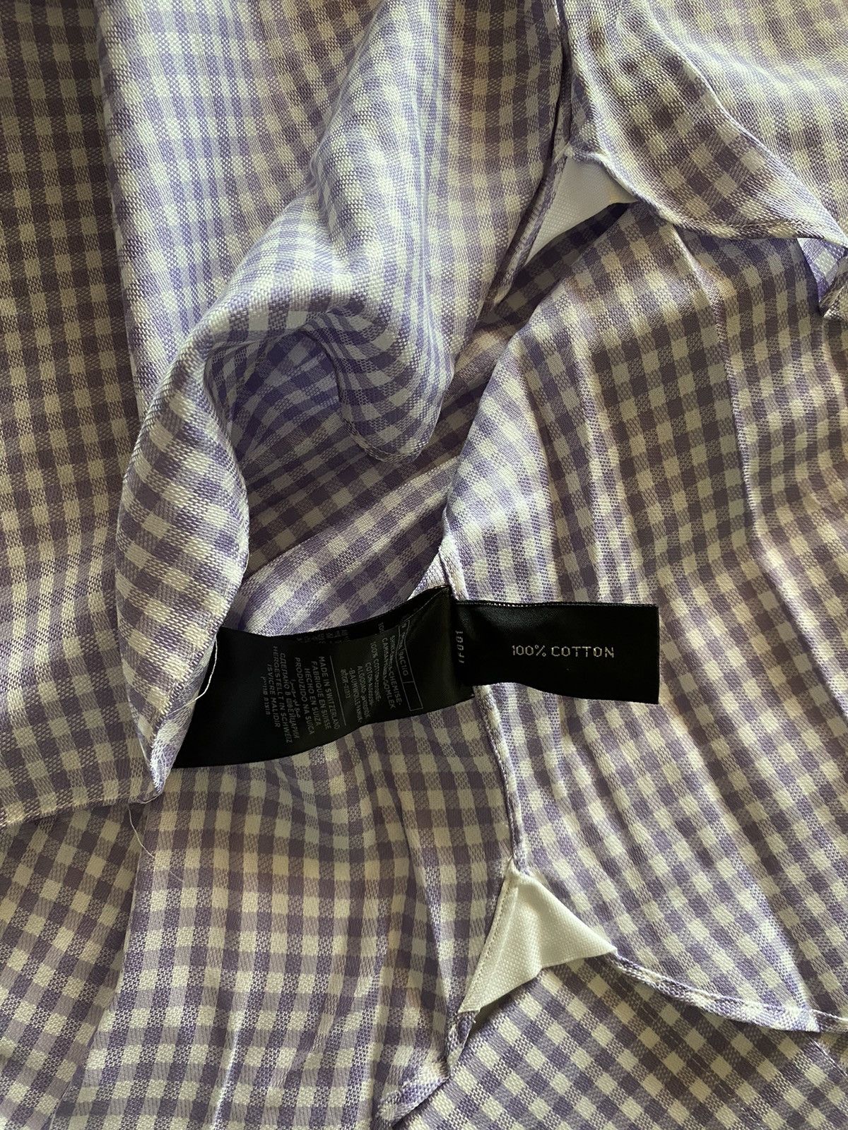 Tom Ford Tom Ford light lilac gingham check shirt 17 43e NEW Size US L / EU 52-54 / 3 - 9 Thumbnail