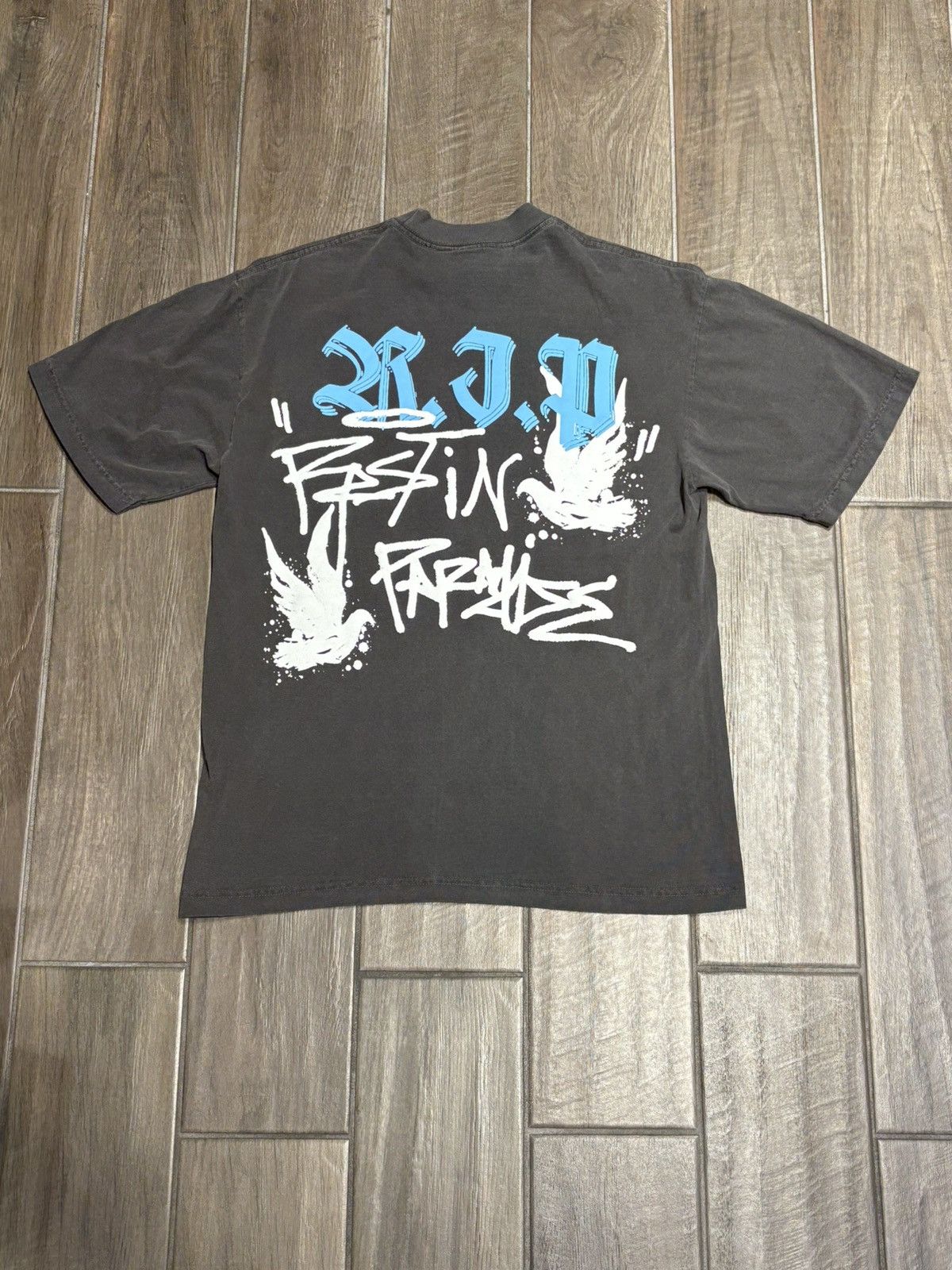 Revenge REVENGE “GRAFFITI DOVE” TSHIRT - SIZE XL - (WASHED BLACK) Size US XL / EU 56 / 4 - 2 Thumbnail