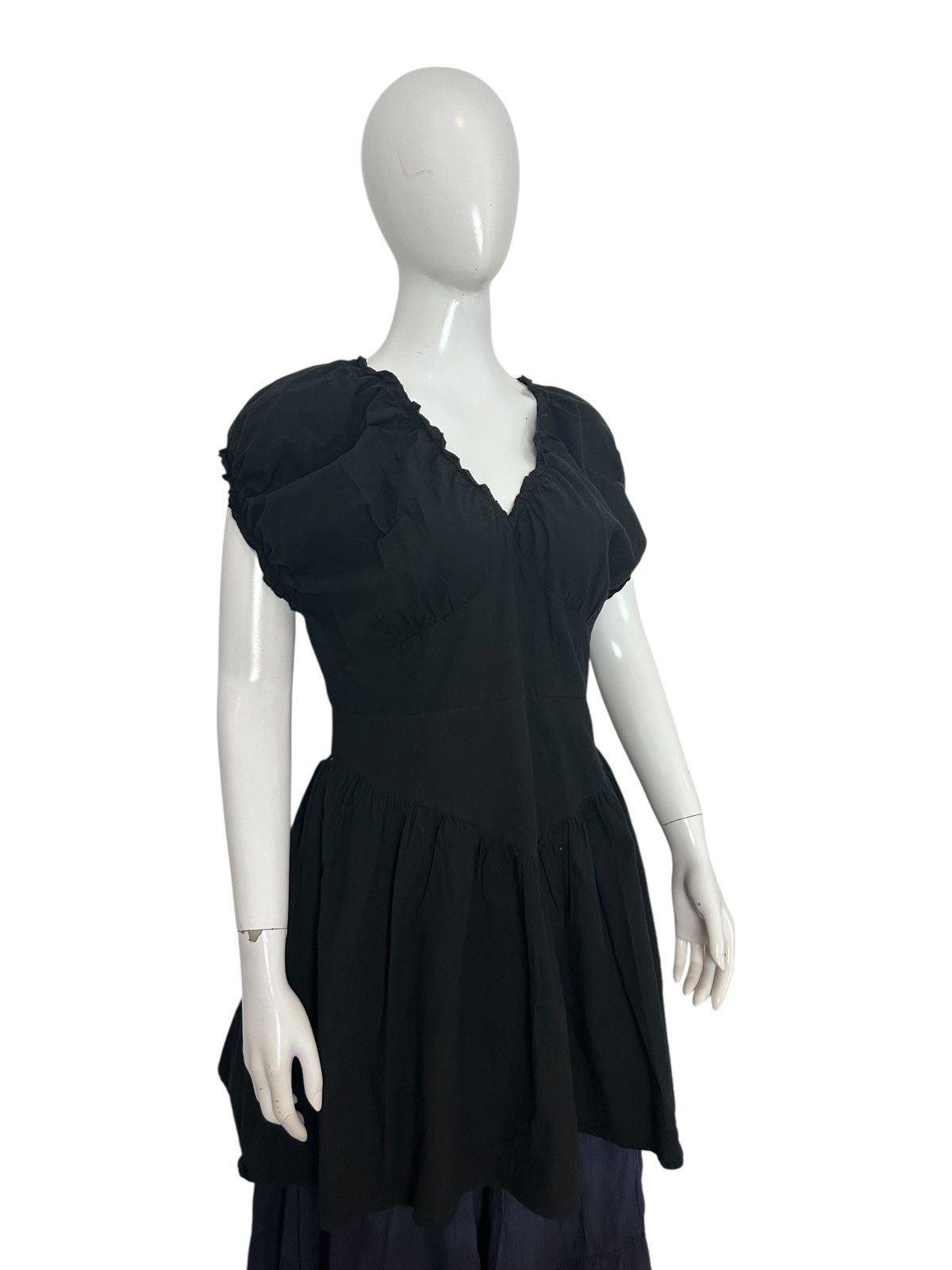 Japanese Brand Vintage Y2K Black Puff Sleeve Tunic Dress Top Avant Garde Size L / US 10 / IT 46 - 5 Thumbnail