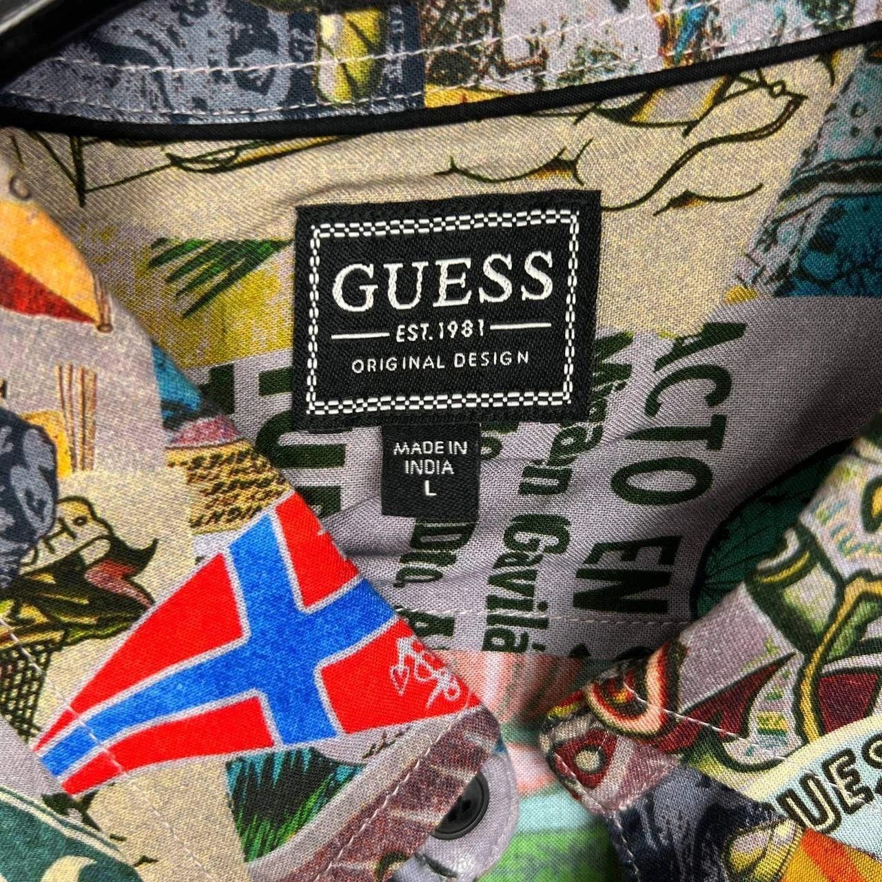 Guess Guess Button Up Shirt Men Tattoo Nautical Hawaiian New L Size US L / EU 52-54 / 3 - 6 Thumbnail