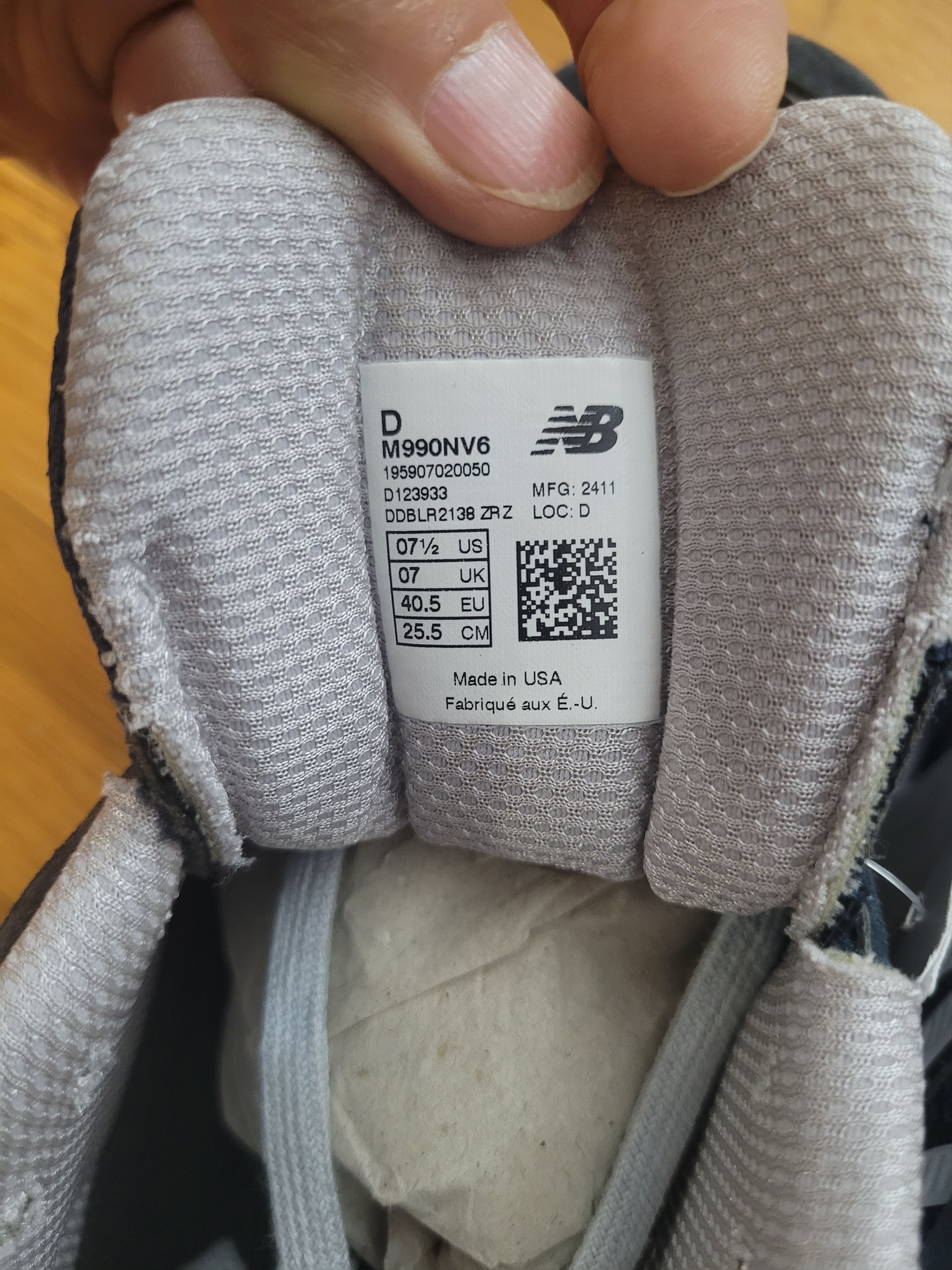New Balance M990NV6 Size US 7.5 / EU 40-41 - 7 Thumbnail