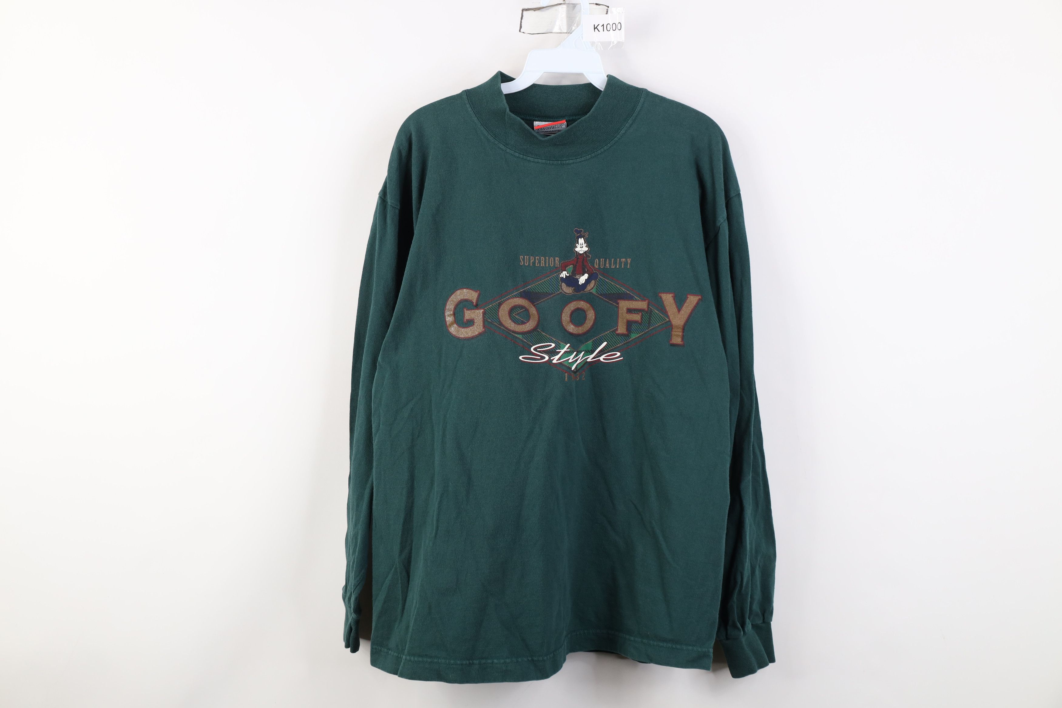 Disney Vintage 90s Disney Goofy Mock Neck Long Sleeve T-Shirt USA Size US S / EU 44-46 / 1 - 1 Thumbnail
