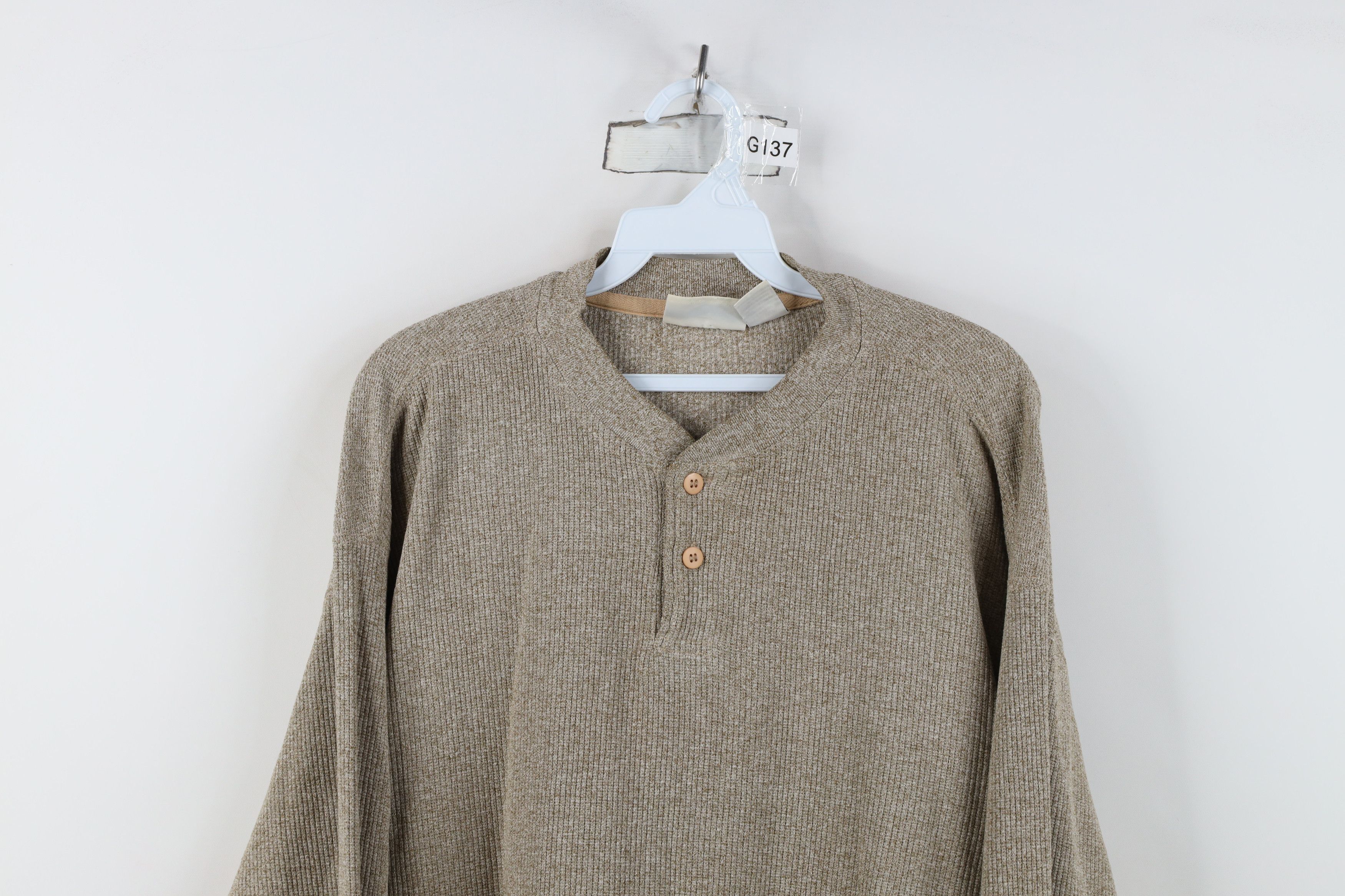 Vintage Vintage 90s Streetwear Waffle Long Sleeve Henley T-Shirt Size US XL / EU 56 / 4 - 2 Thumbnail