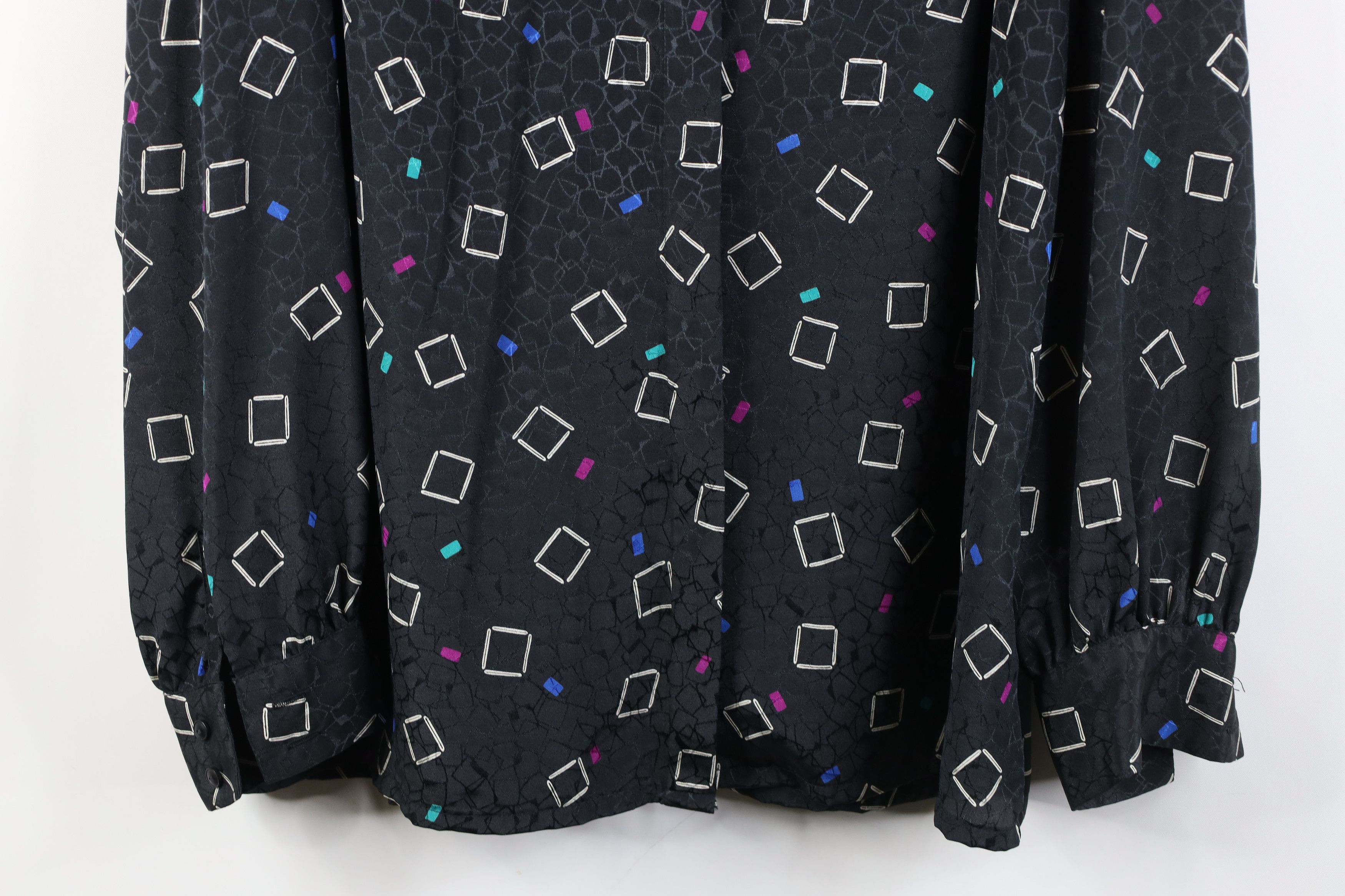 Vintage Vintage 80s 90s Streetwear Geometric Knit Button Shirt Size XXL / US 16-18 / IT 52-54 - 3 Thumbnail