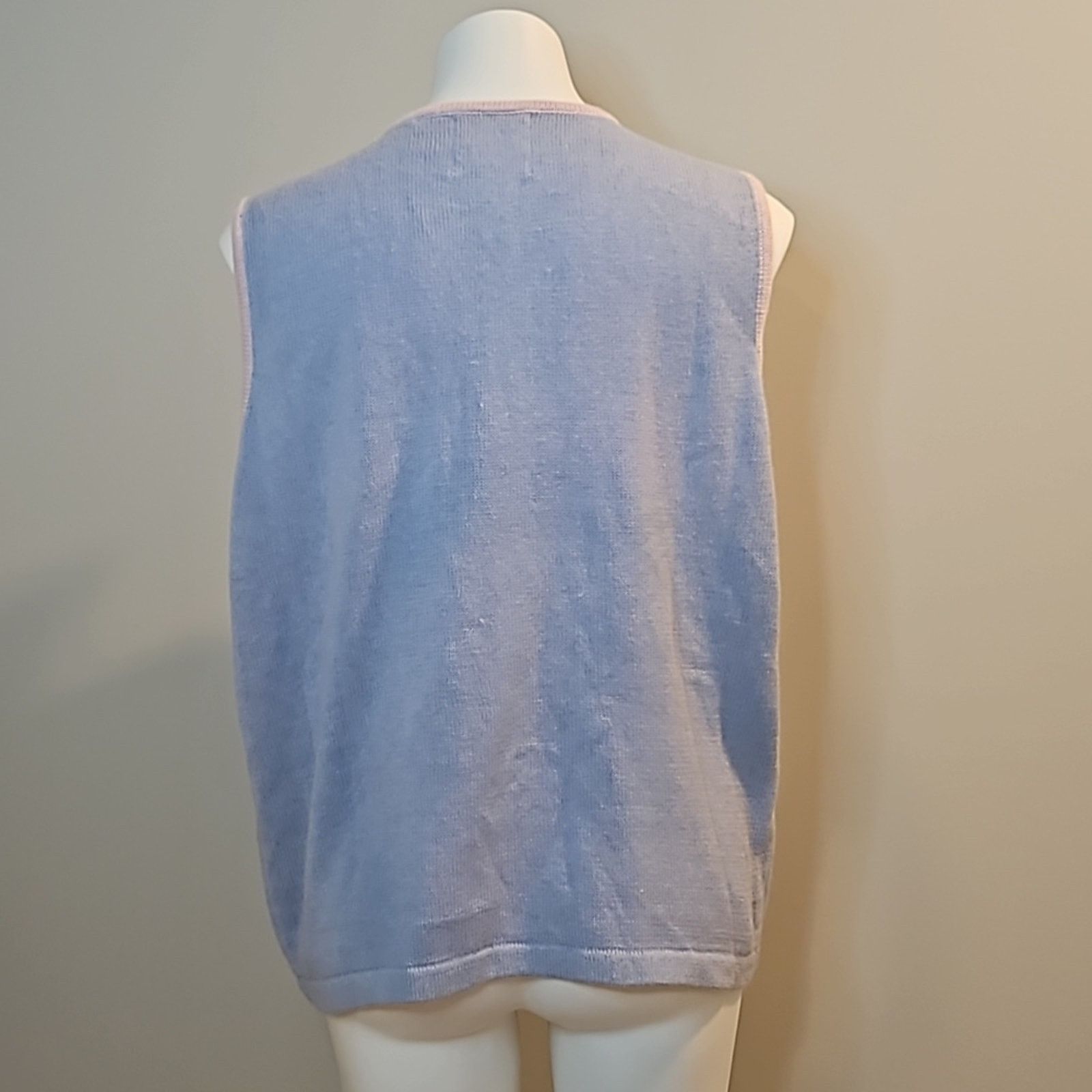 Other Vintage Storybook Knits Blue and Pink Floral Sweater Size XL / US 12-14 / IT 48-50 - 4 Thumbnail