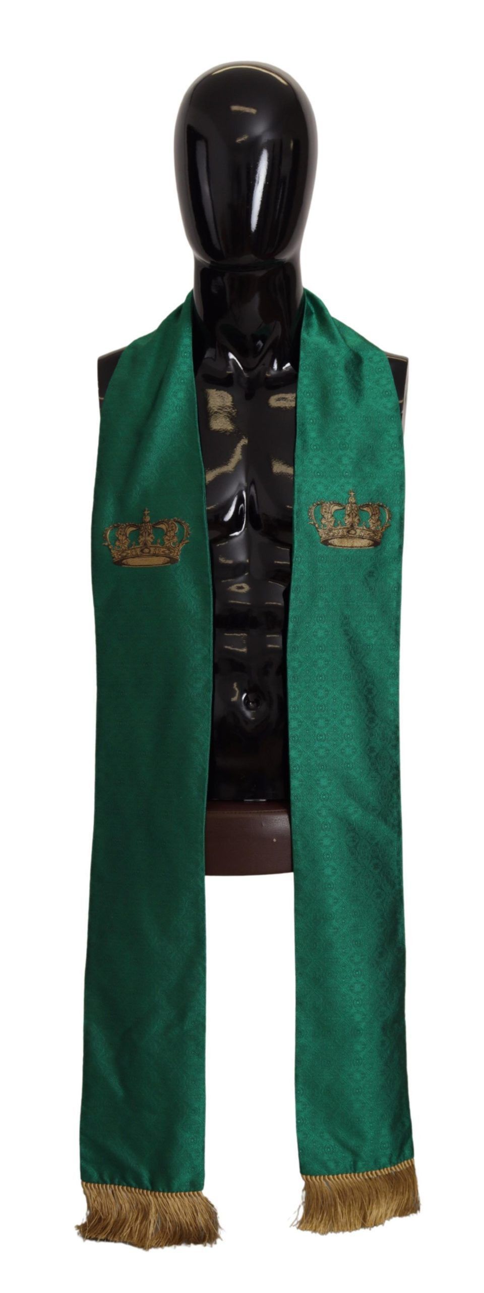 Dolce & Gabbana Elegant Green Silk Blend Men's Men's Scarf Size ONE SIZE - 1 Thumbnail