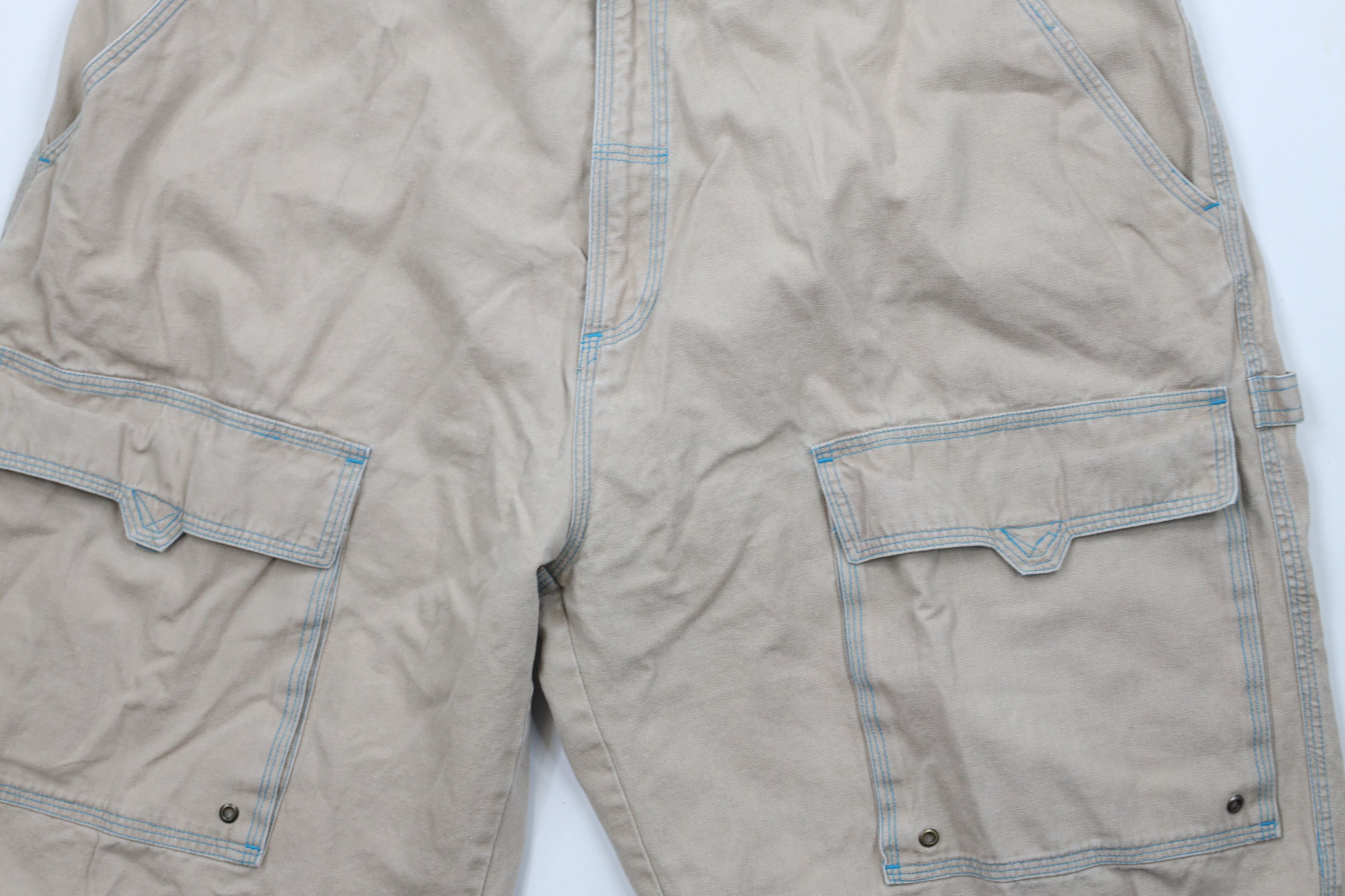 Vintage Vintage 90s Streetwear Fit Big Pocket Cargo Shorts Beige Size US 36 / EU 52 - 3 Thumbnail