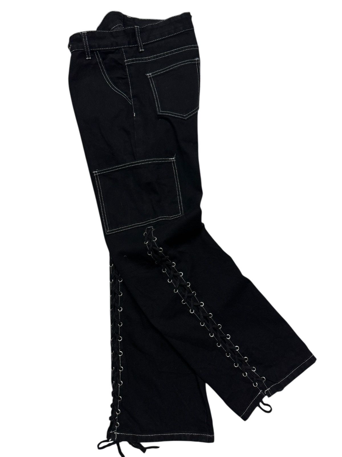 💥BAGGY💥JAPANESE LACE-UP SICK STYLE BLACK CARGO BY SHEIN PUNK