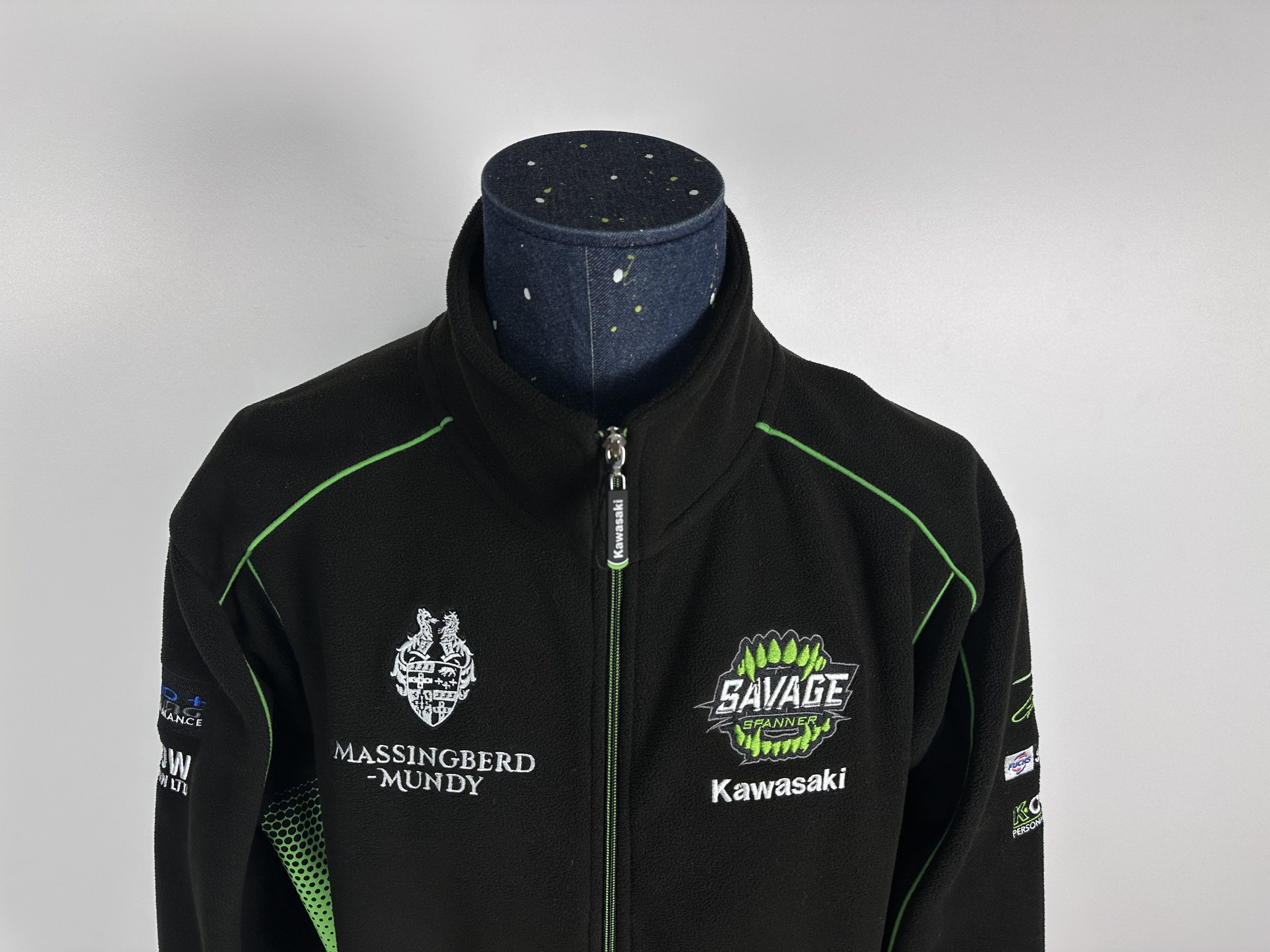 Vintage Kawasaki Massingberd Jacket Black Green Fleece Mens Size L Size US L / EU 52-54 / 3 - 3 Thumbnail