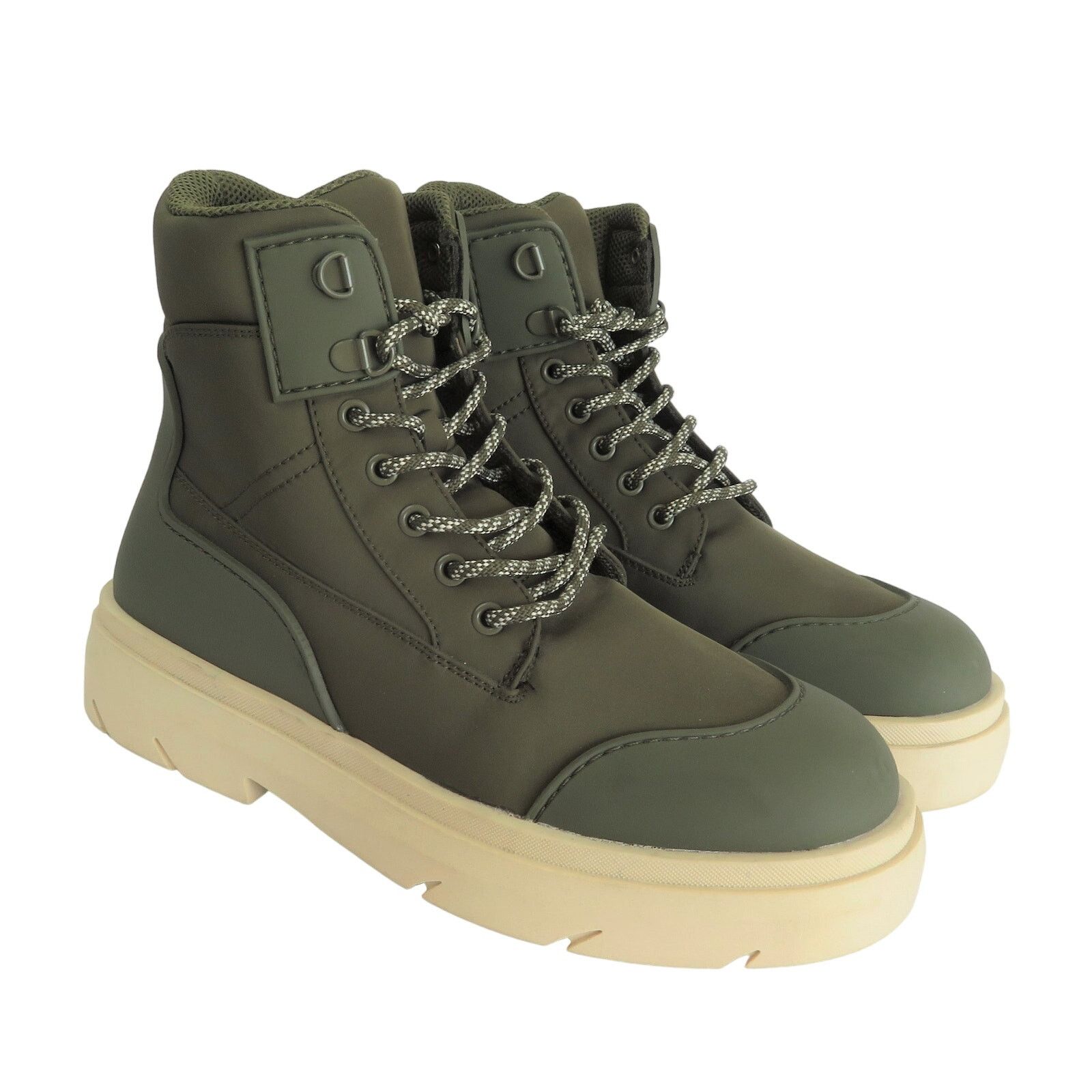 Zara New ZARA Green Faux Leather Lace Up Combat Boots Women 10 Size US 10 / IT 40 - 1 Thumbnail
