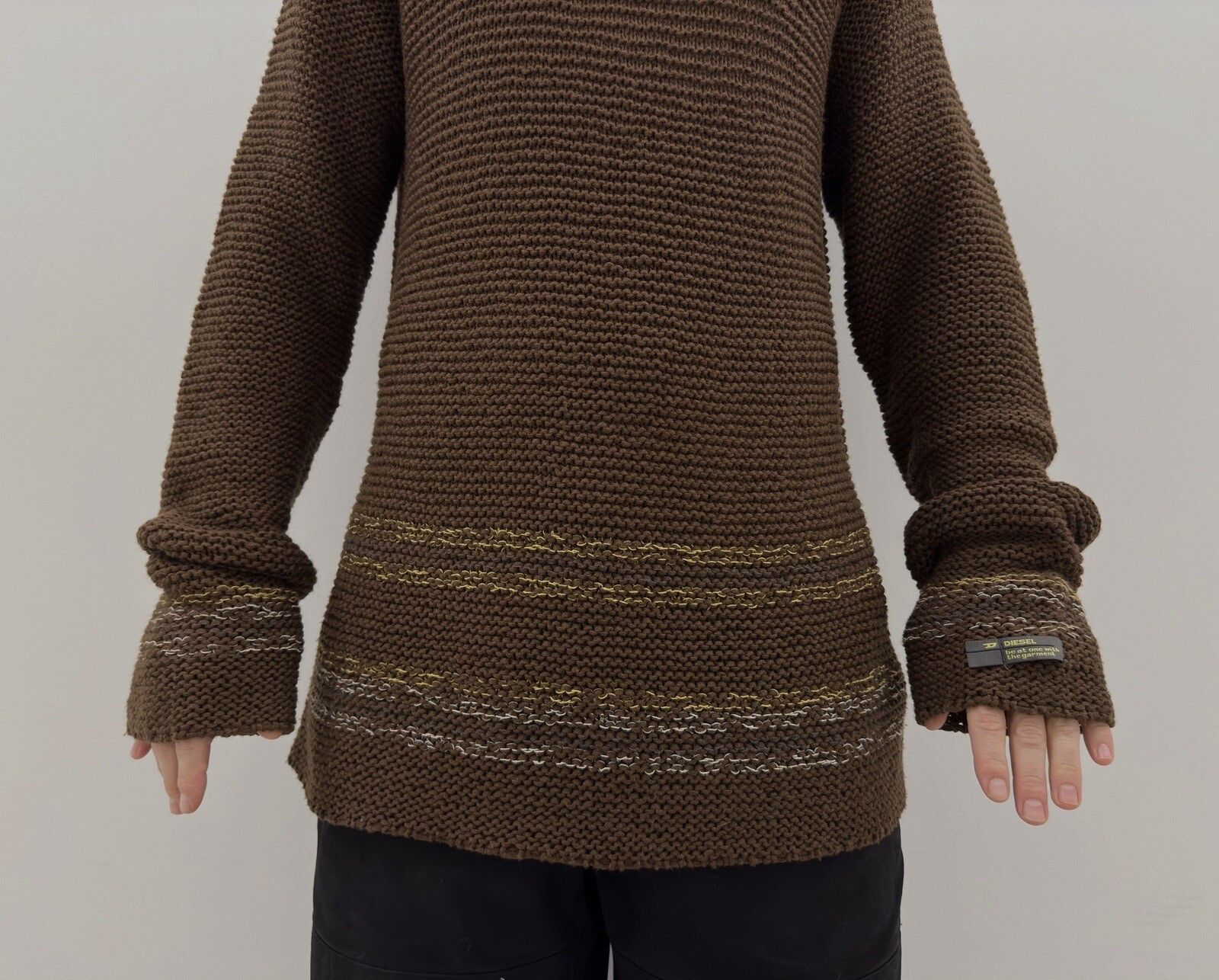 Diesel Vintage Diesel Knit Sweater Men Y2K Brown Pullover 2000s Size US L / EU 52-54 / 3 - 10 Thumbnail