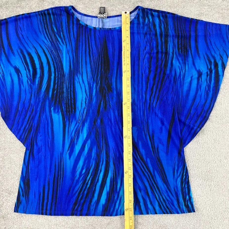 Vintage Clara Sun Woo Blouse Top Womens M Drape Bat Sleeve Career Office Summer Blue | Regular Fit | 1 Unit Size M / US 6-8 / IT 42-44 - 4 Thumbnail