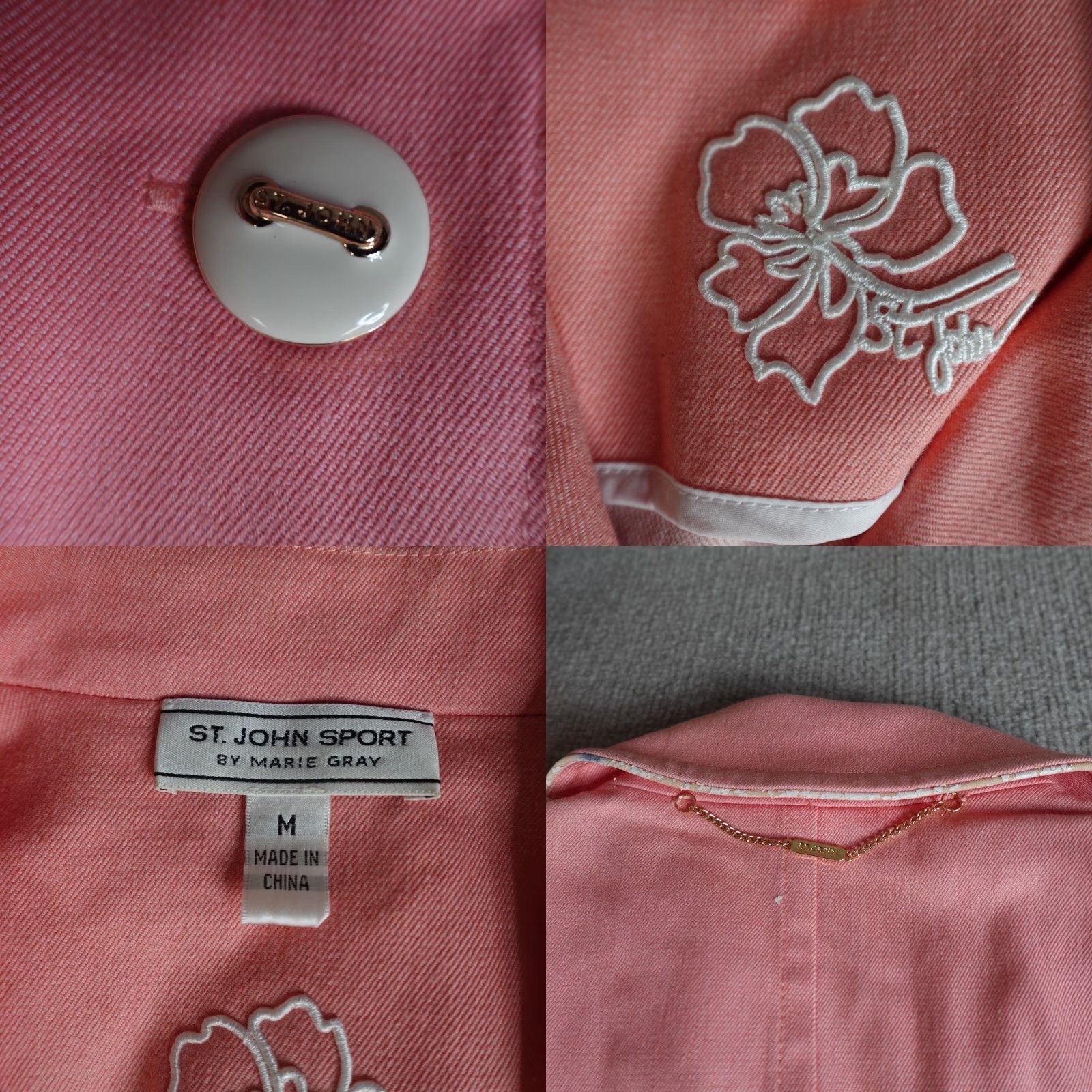 St. John St. John Jacket Womens Mid-Length Pink Salmon Trench Coat Jacket Long Sleeve Regular Dry Clean Only Size M / US 6-8 / IT 42-44 - 8 Thumbnail