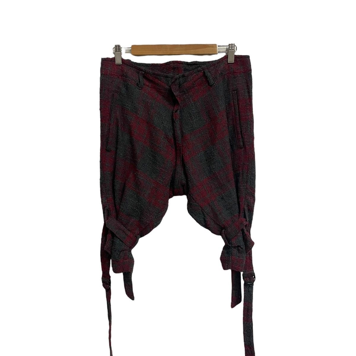 image of Vintage Plaid Bondage Shorts in Red, Men's (Size 30)