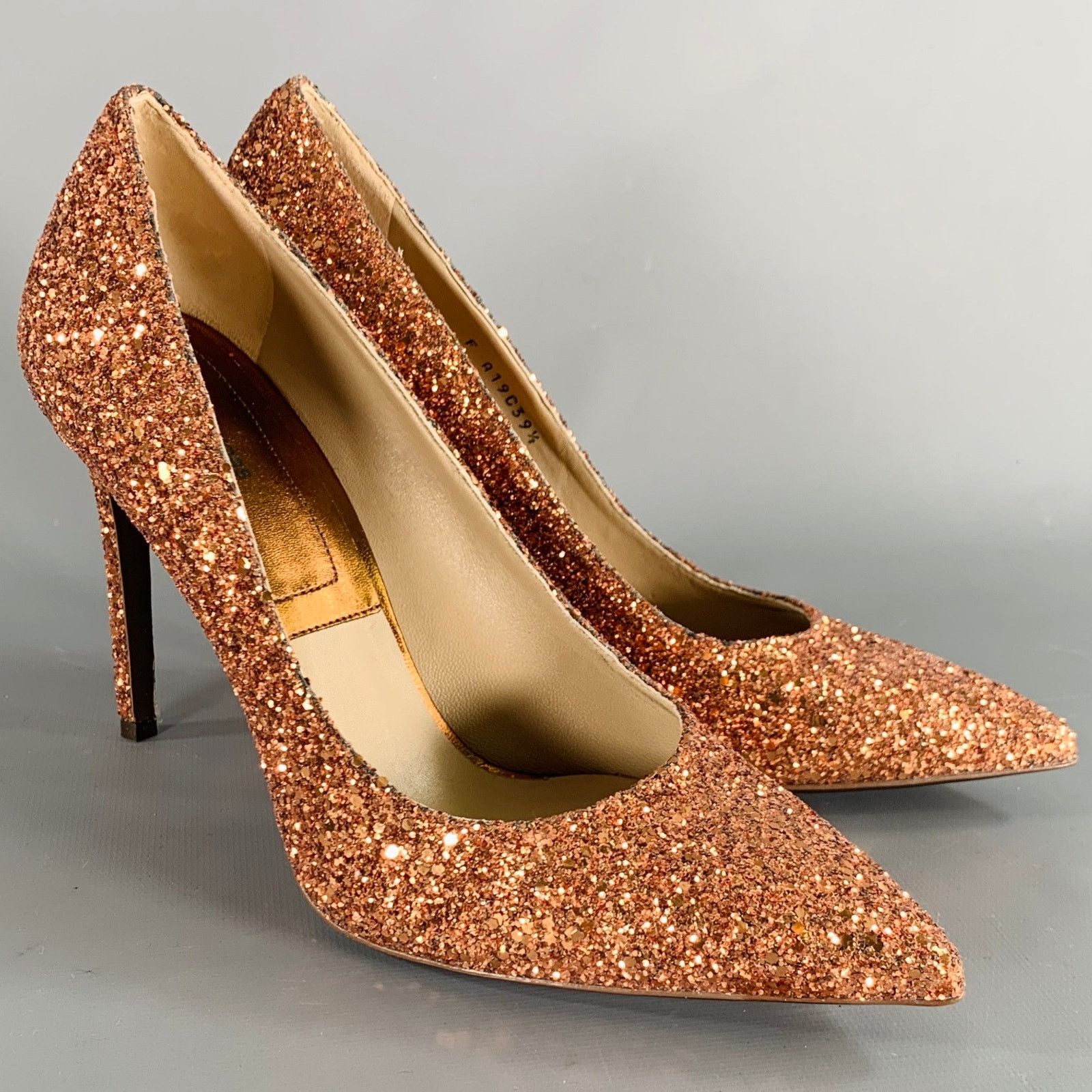 Michael Kors Size 9.5 Copper Glittered Leather Trim Stiletto Pumps Size US 9.5 / IT 39.5 - 1 Thumbnail