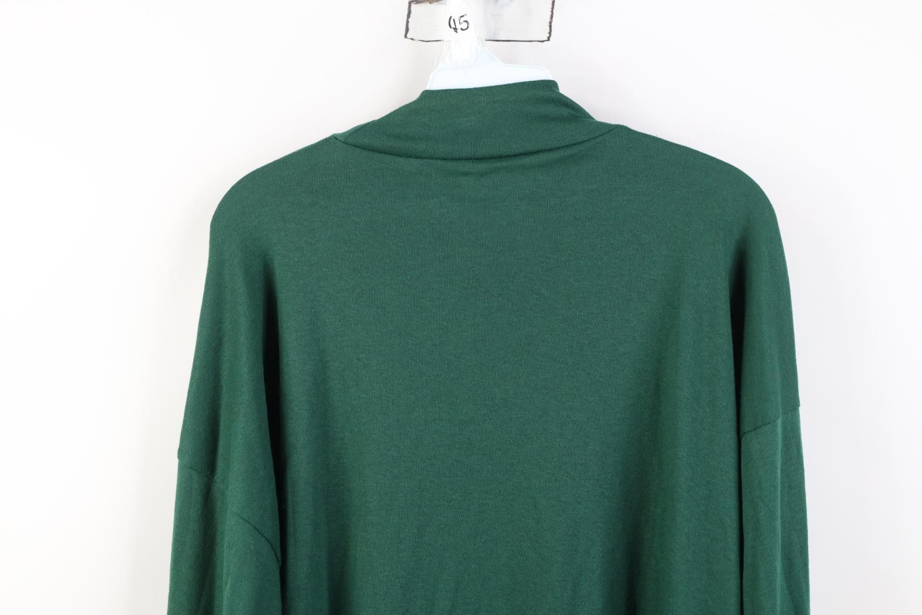 Vintage Deadstock Vintage 90s Streetwear Mock Neck T-Shirt Green USA Size US XL / EU 56 / 4 - 10 Thumbnail