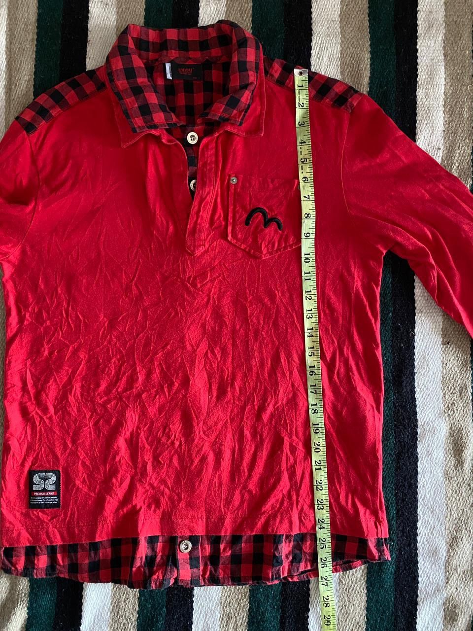 Japanese Brand Vintage Evisu Genes Big Logo Embroidered Mock Layered Shirt Size US L / EU 52-54 / 3 - 19 Thumbnail
