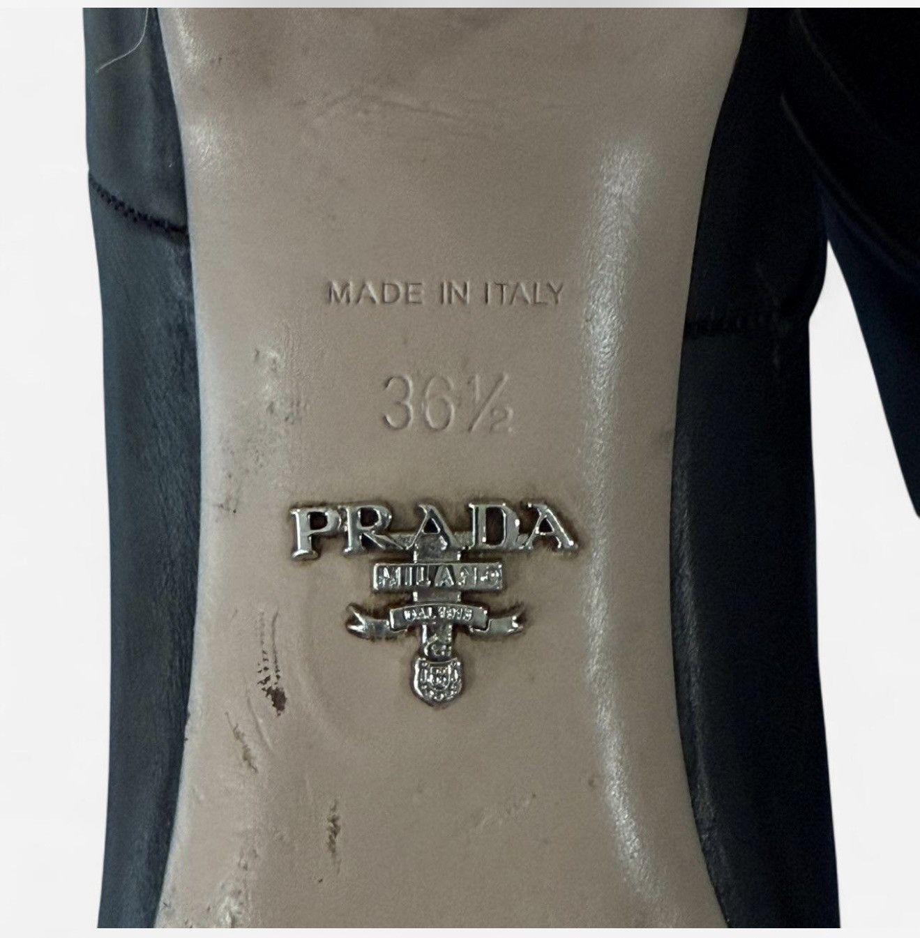 Prada Prada Black Leather Ankle Boots - Size 36.5 with Box Size US 6 / IT 36 - 5 Thumbnail