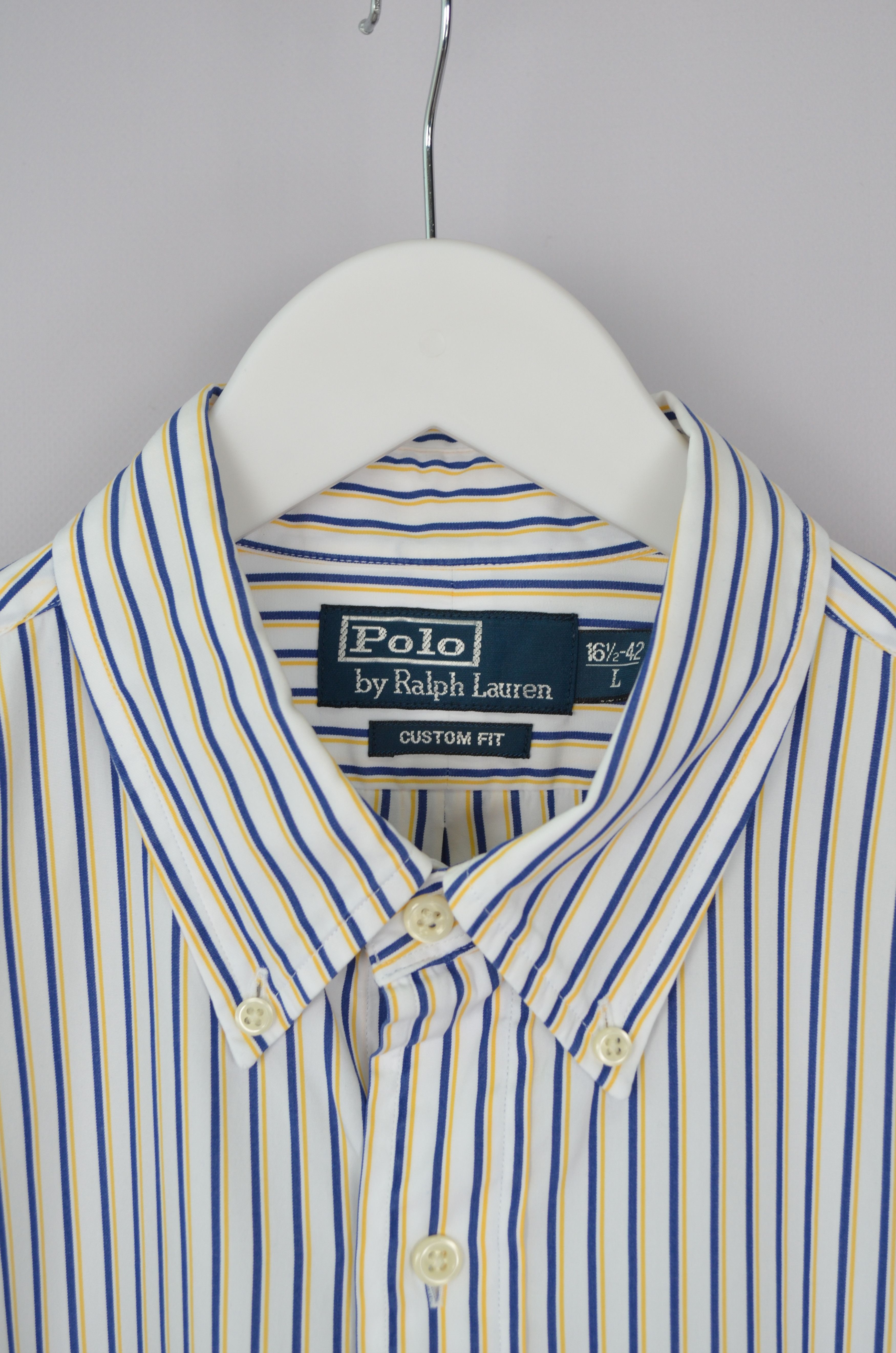 Polo Ralph Lauren Polo Ralph Lauren Striped White Blue Yellow Shirt Size L Size US L / EU 52-54 / 3 - 5 Thumbnail