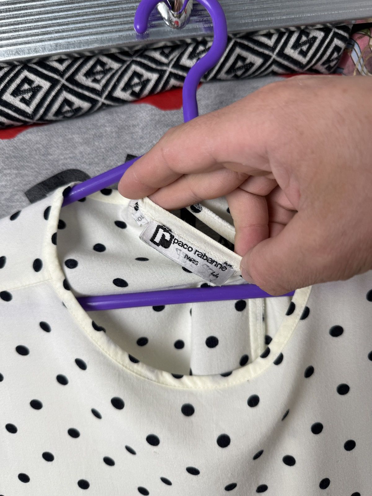 H&M × Paco Rabanne Paco Rabanne Vintage Blouse Detail Sz 44 Size L / US 10 / IT 46 - 7 Thumbnail