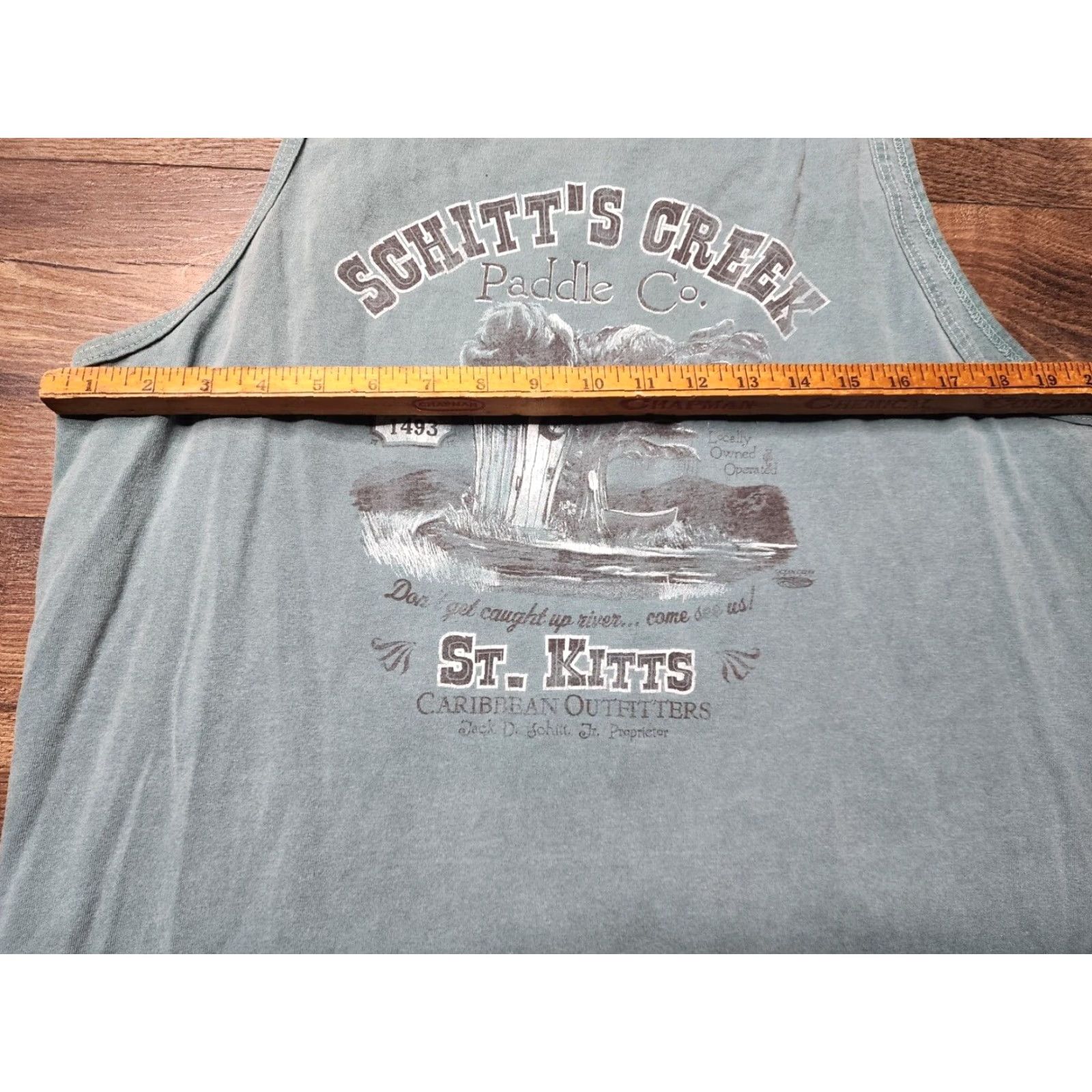CO VINTAGE Mens L Schitts Creek Paddle Co T Shirt St Kitts Tank Top Distressed Size US L / EU 52-54 / 3 - 5 Thumbnail