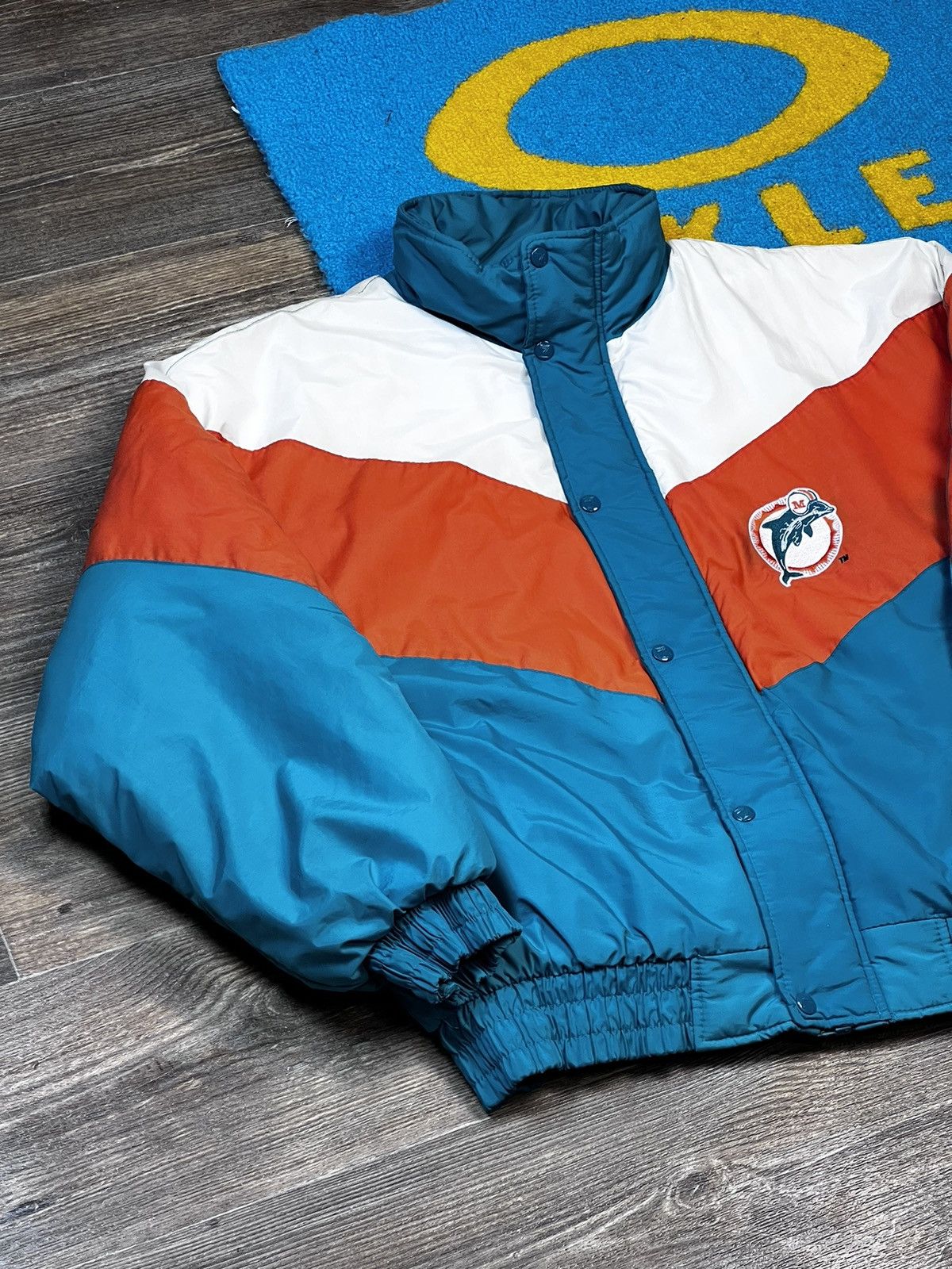 Logo 7 × NFL × Vintage Vintage 90’s 7 Logo Miami Dolphins NFL Tricolour Jacket Size US L / EU 52-54 / 3 - 7 Thumbnail
