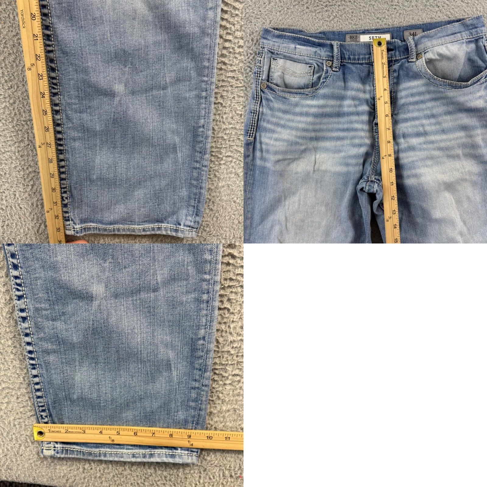Vintage BKE Buckle Jeans Mens 34x33 Denim Blue Regular Bootcut 5-Pocket Zip Button 90s Cowboy Western Vintage No Size US 34 / EU 50 - 9 Thumbnail
