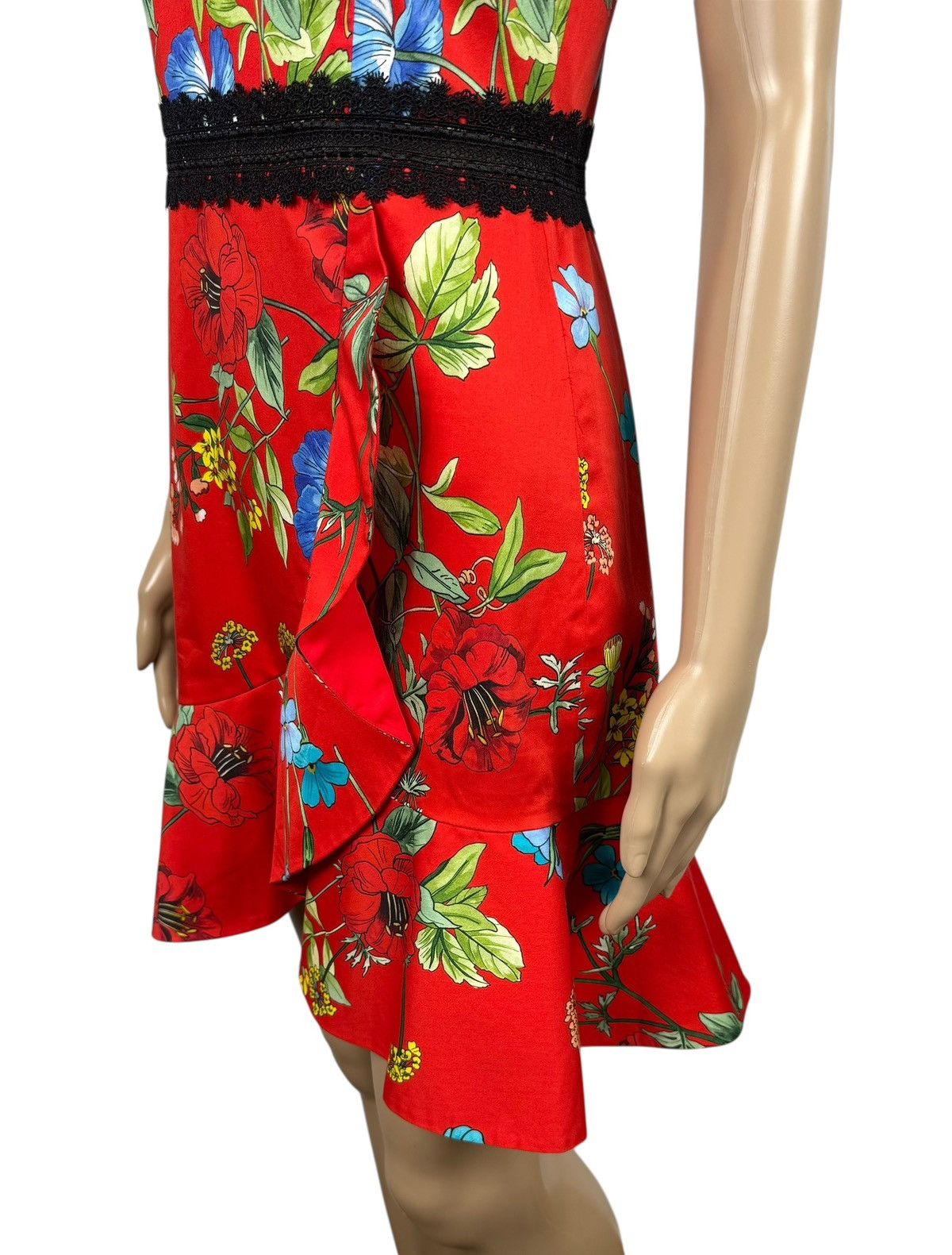 Alice + Olivia Alice + Olivia Kirby Lace-Trim Ruffled Floral Dress Cotton Size S / US 4 / IT 40 - 8 Thumbnail