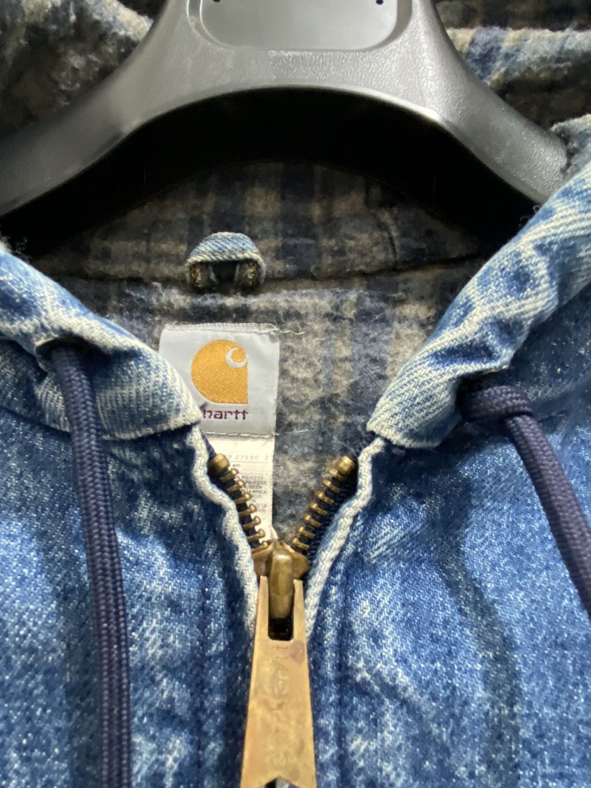 Carhartt Active Jacket J139 DST Carhartt USA blue denim, used. Size US XL / EU 56 / 4 - 4 Thumbnail
