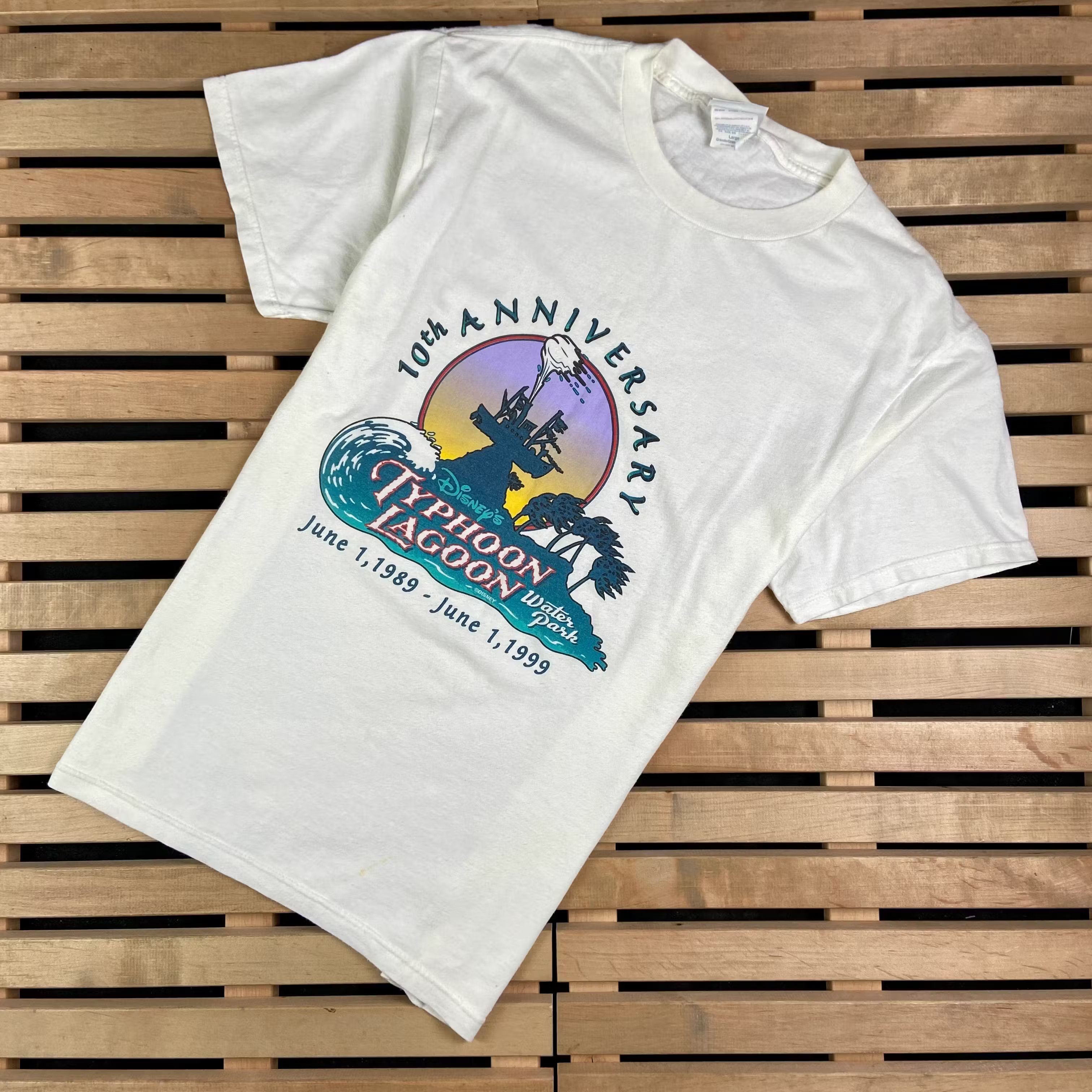 Disney × Vintage Mens Vintage T Shirt Disney Typhoon Lagoon 1989-1999 Size L Size US L / EU 52-54 / 3 - 1 Thumbnail