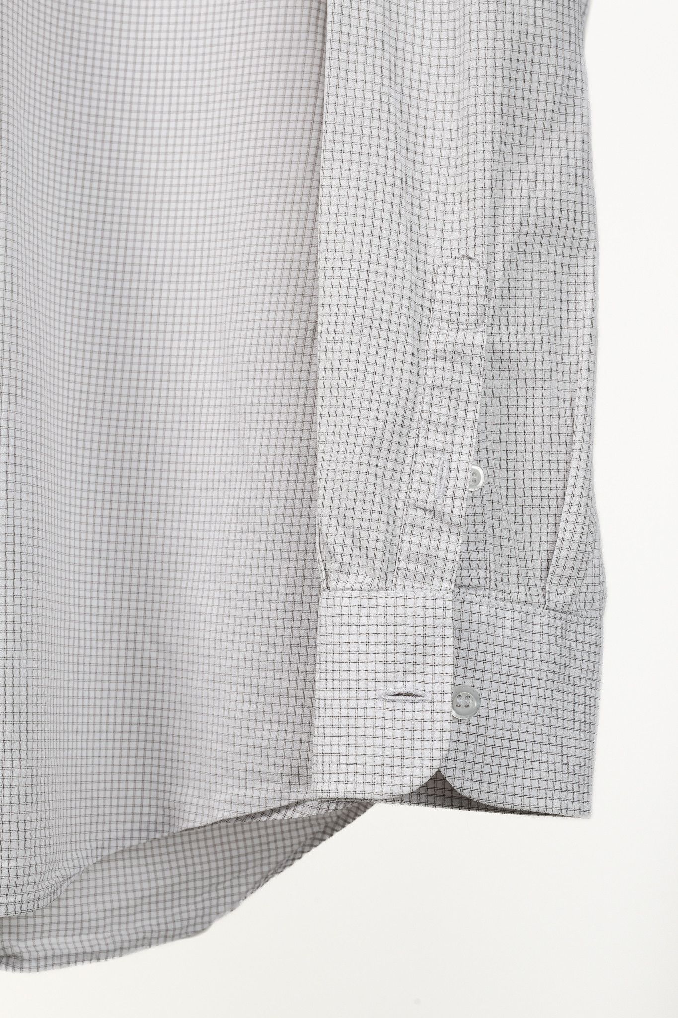 Prada Prada 2015 Small Check White & Taupe Cotton Button-Up Oxford Size US S / EU 44-46 / 1 - 6 Thumbnail