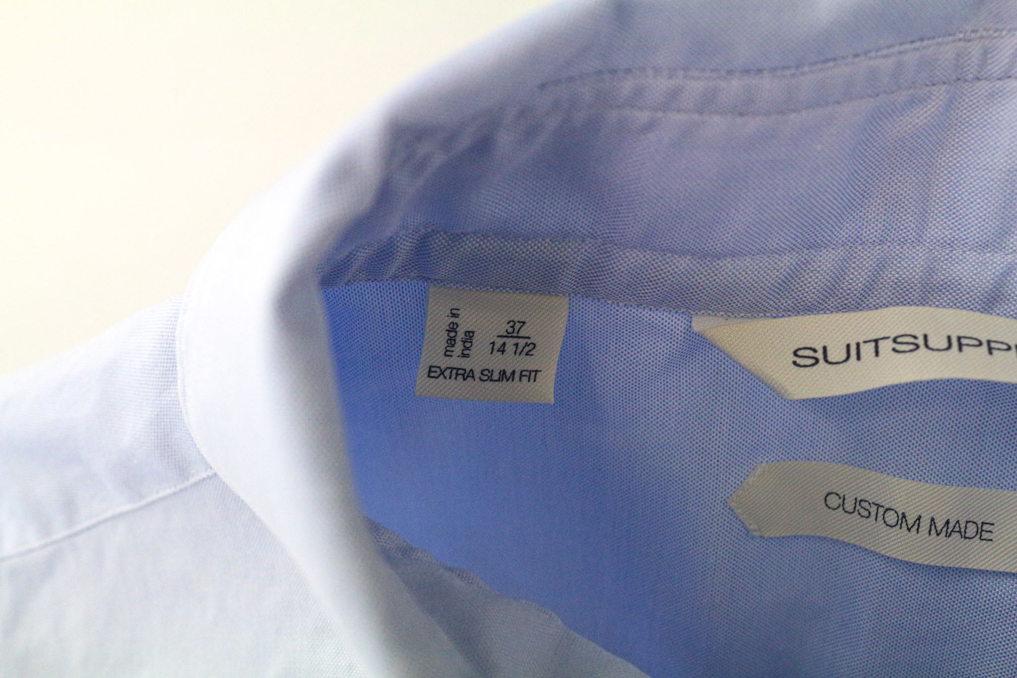Suitsupply 37/14 1/2 Blue Extra Slim Pure Wool Shirt 77727 Size 38R - 5 Thumbnail