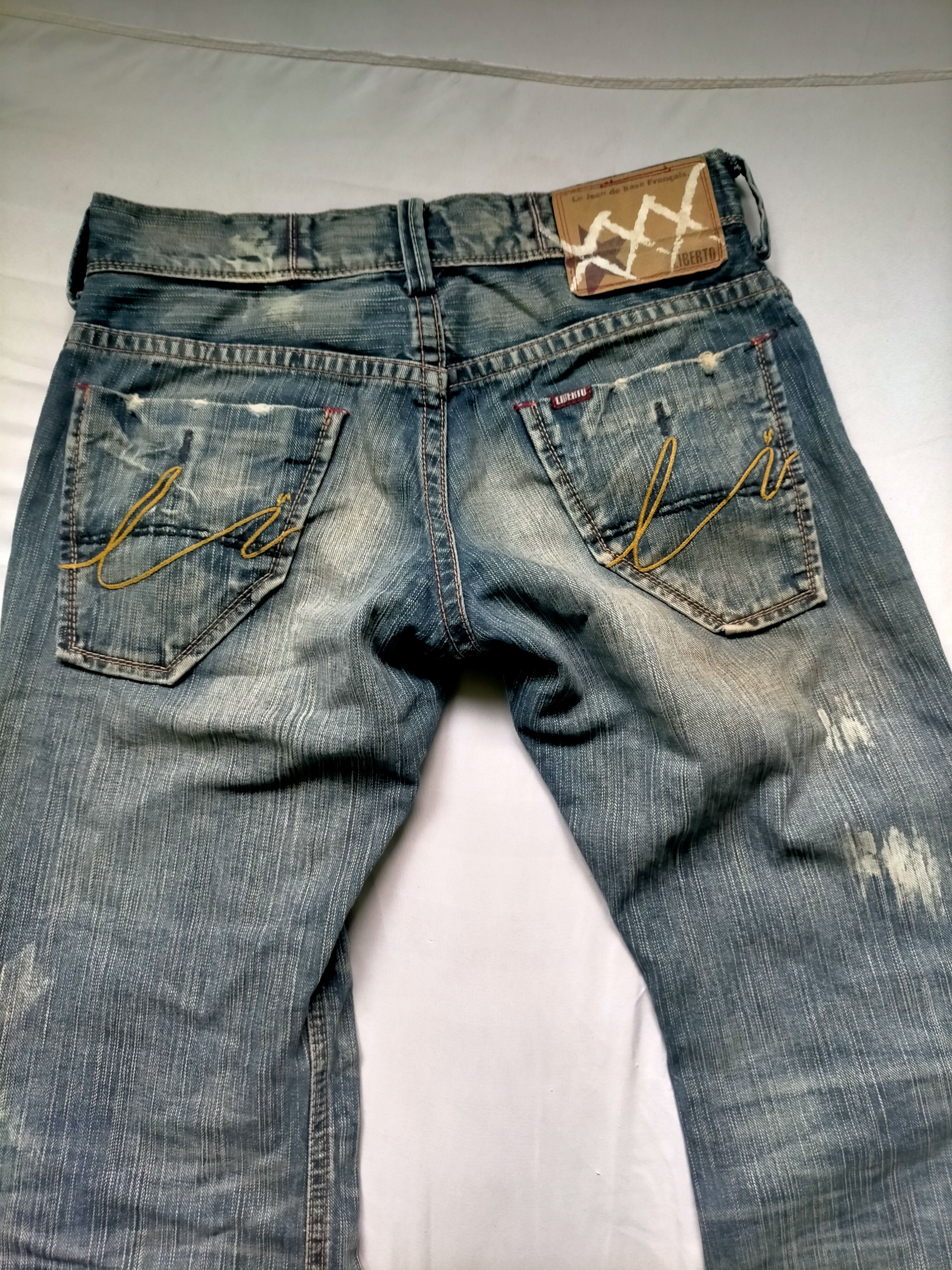 If Six Was Nine Liberto Mud Wash Flared Distressed Jeans Size US 31 - 6 Thumbnail